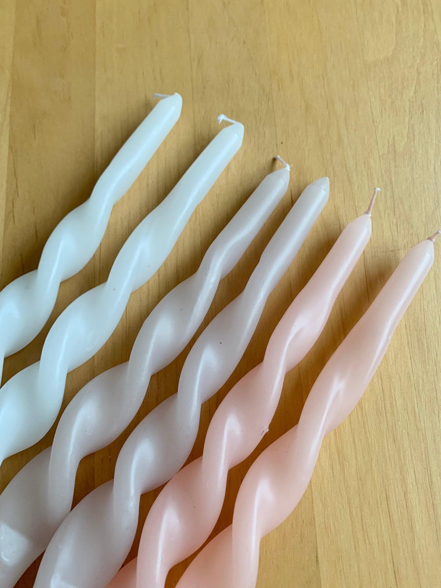 Twisted Taper Candles (pair) - 3 colours
