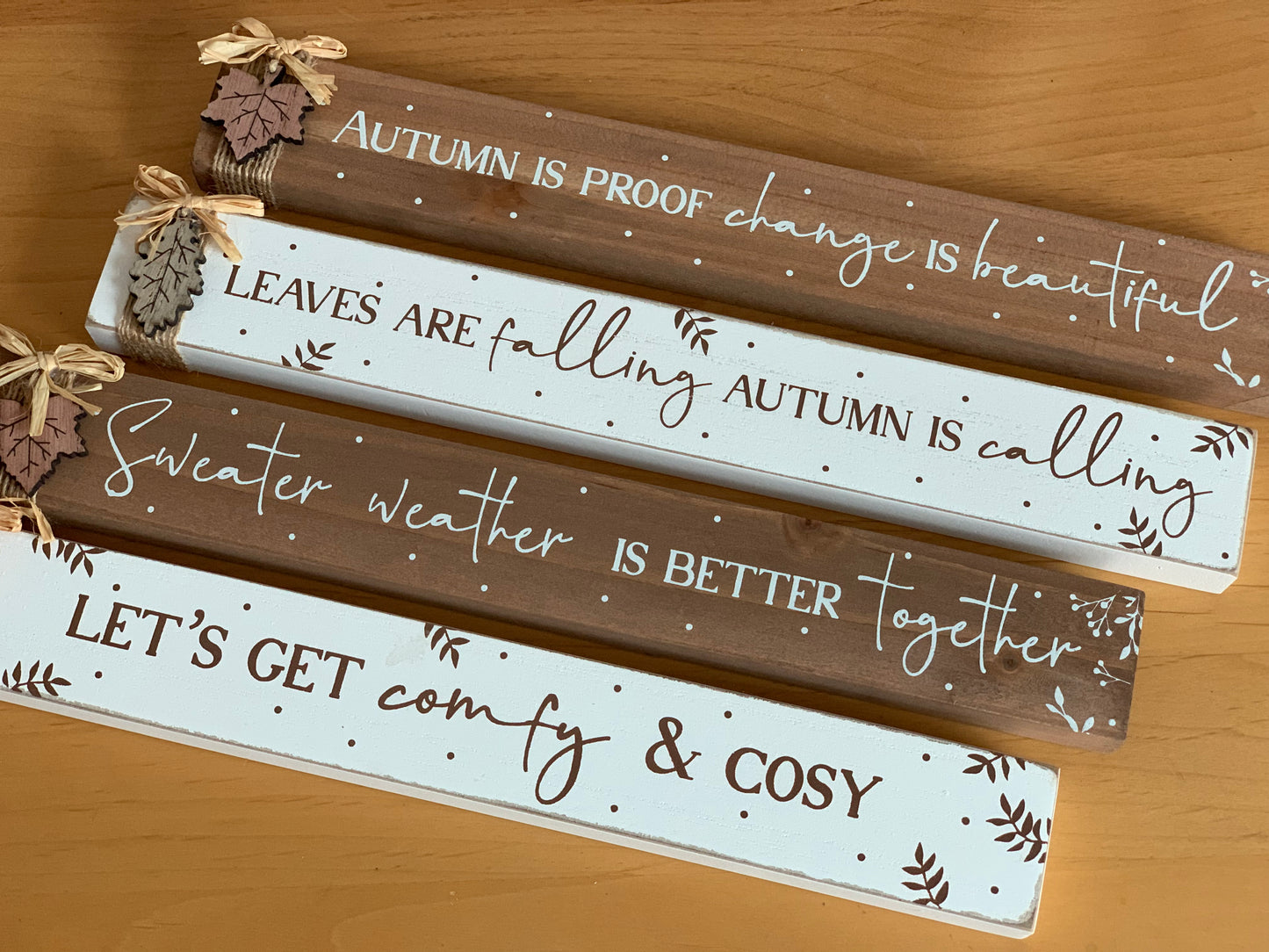 Autumn Leaf Long Wooden Blocks