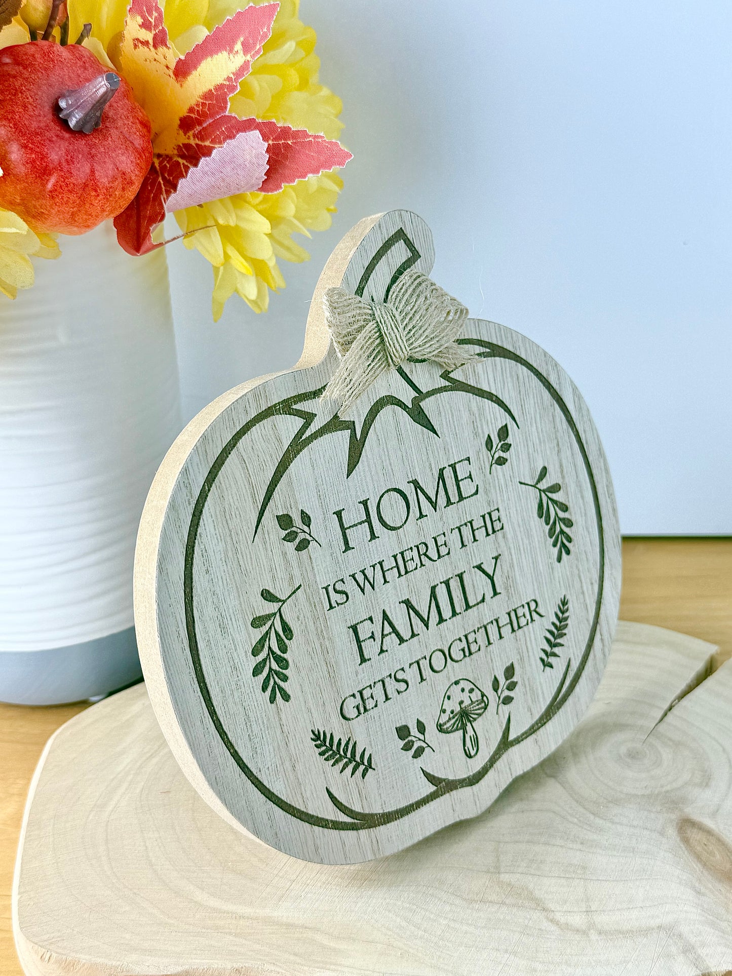 Etched Wooden Pumpkin plaque