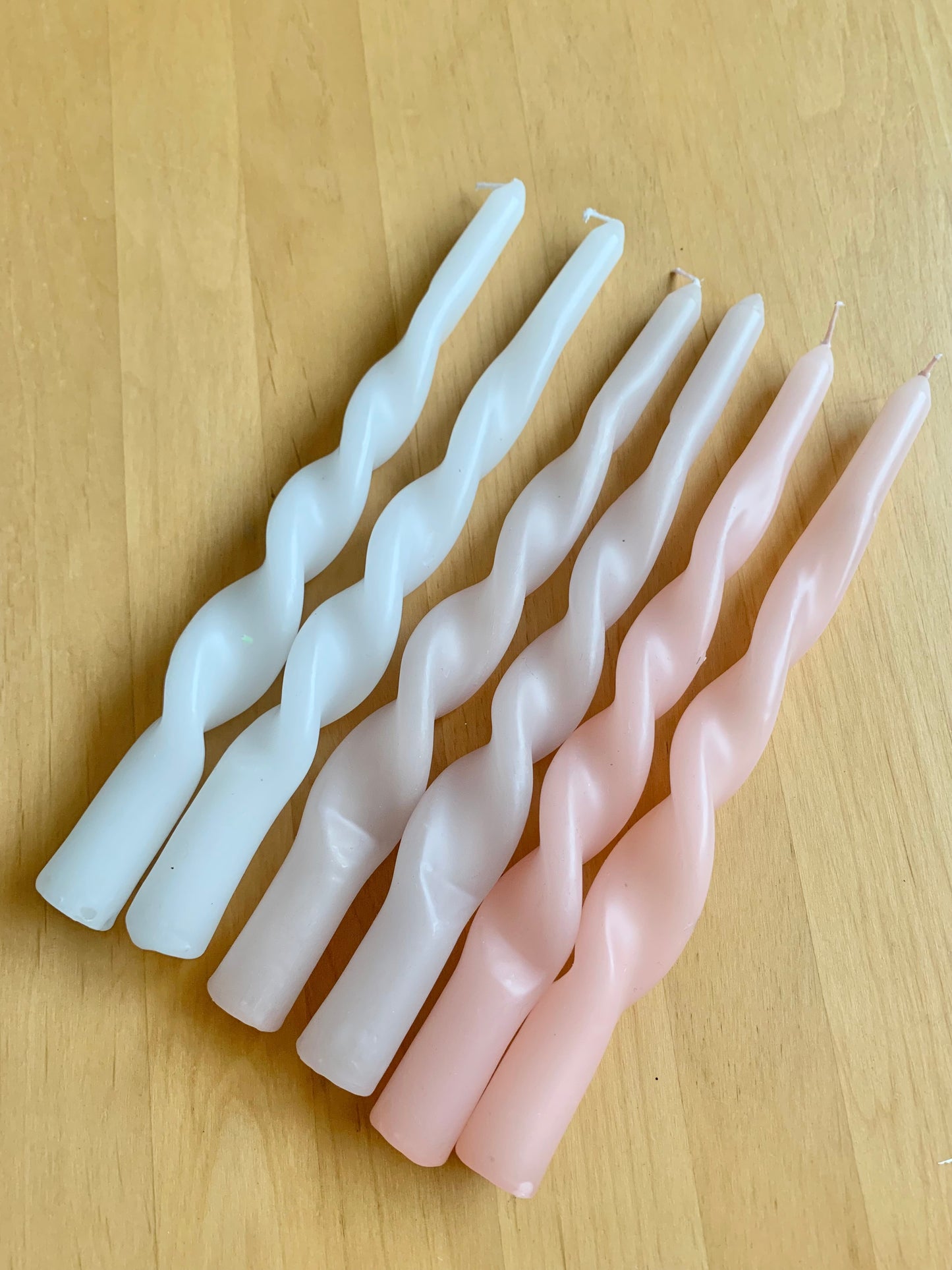 Twisted Taper Candles (pair) - 3 colours