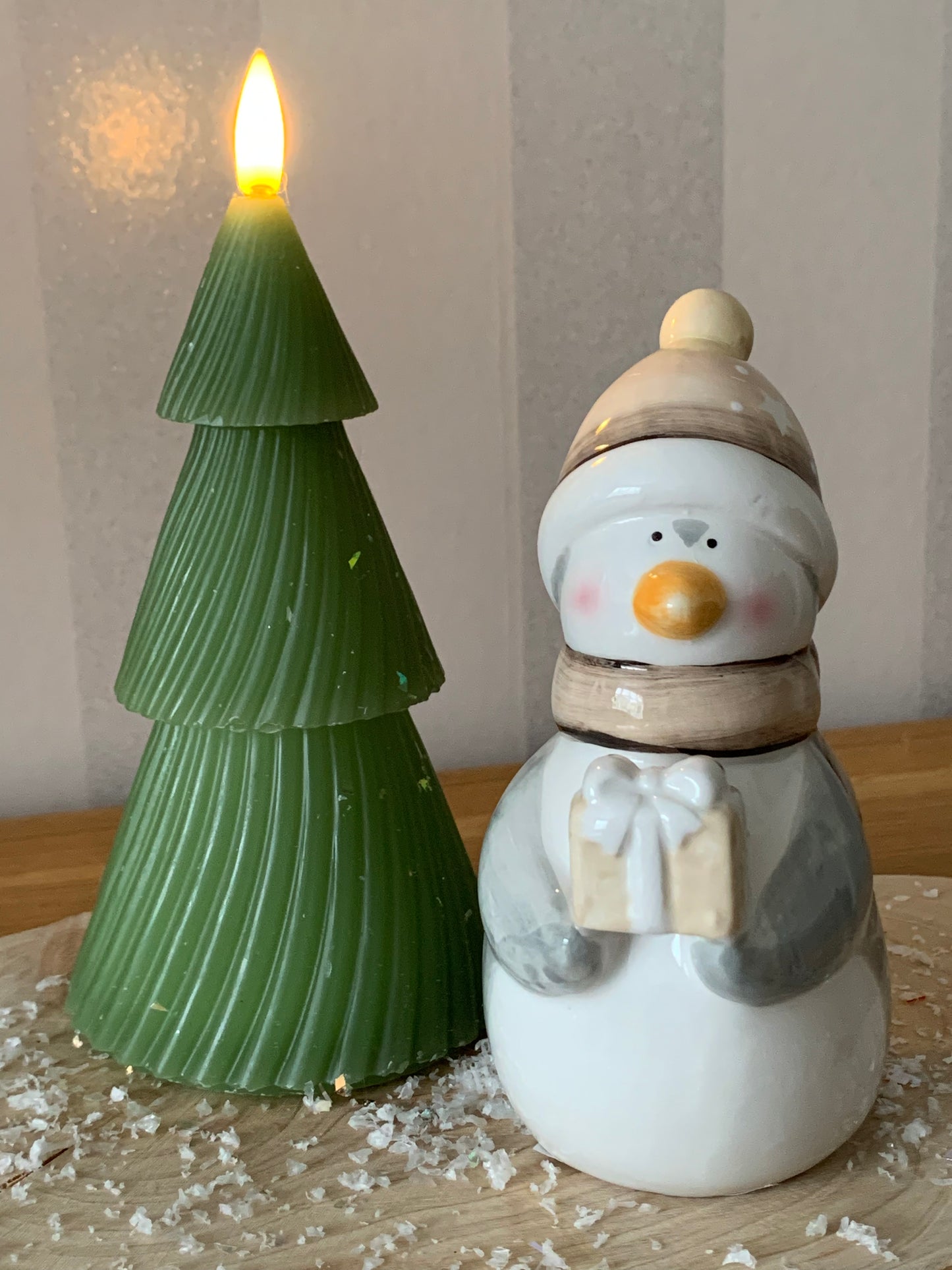 Christmas Grey Penguin with Parcel