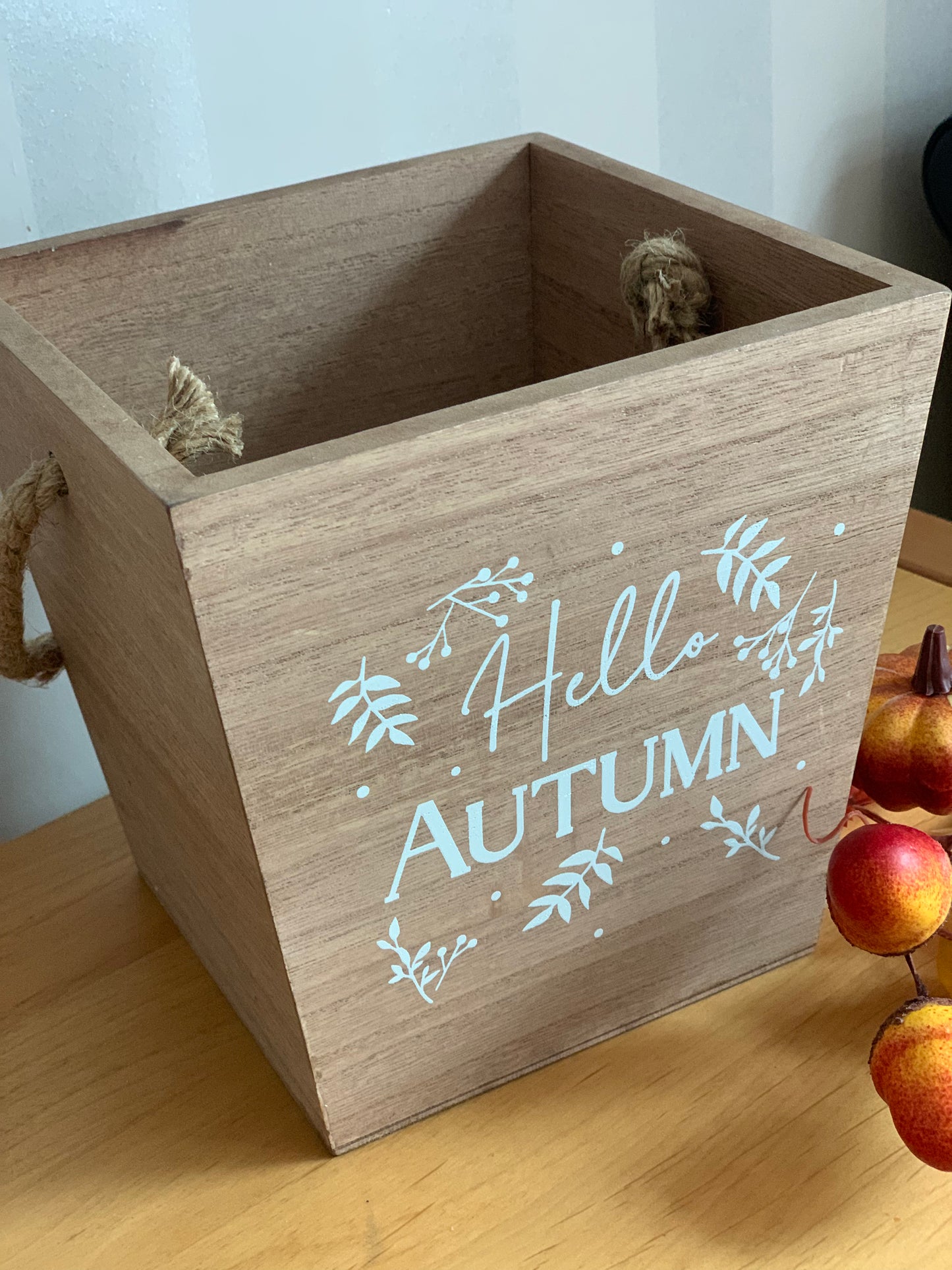 Hello Autumn Wooden Bucket