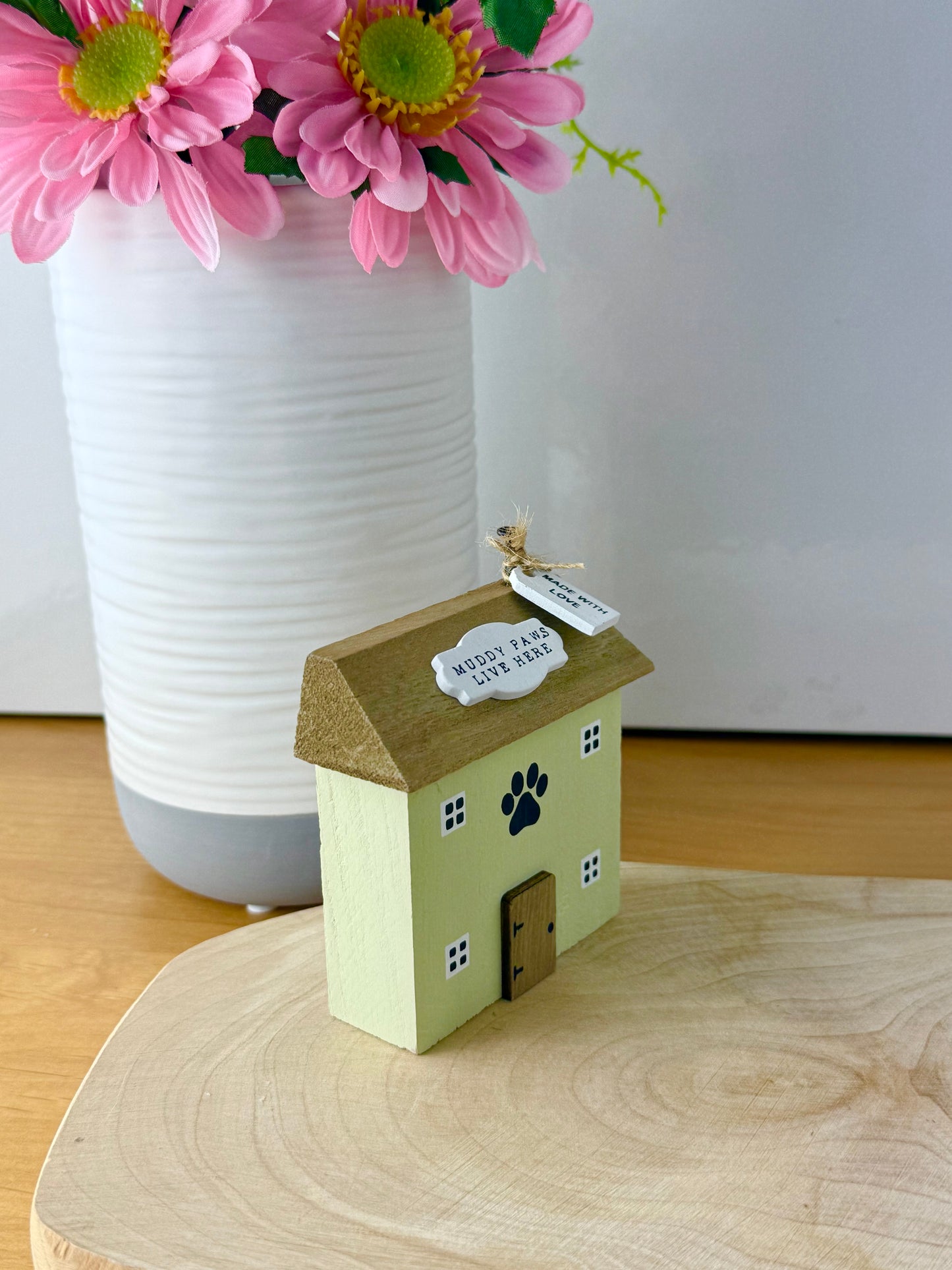 Muddy Paws Green wooden house