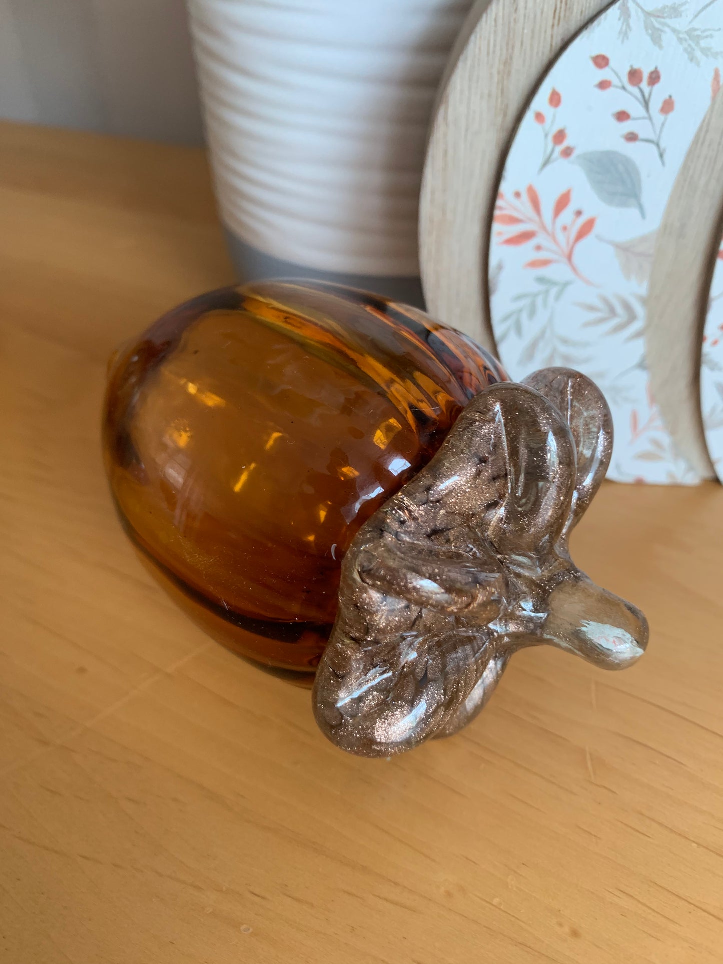 Glass Amber Acorn