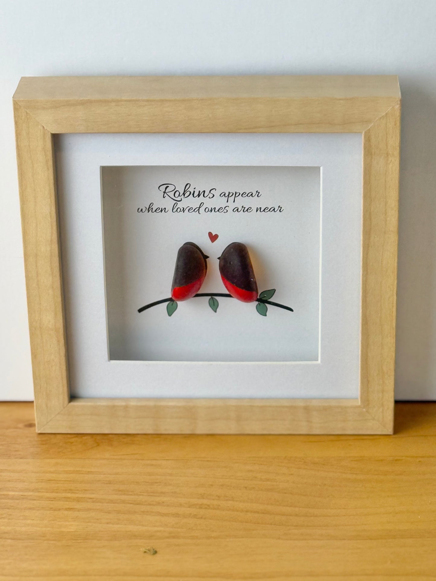 Pebble Frame - Robins appear when loved ones are near