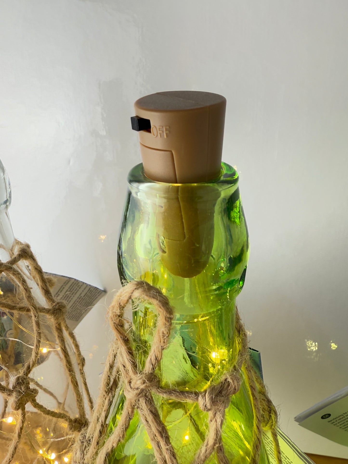 Netted LED Glass Bottles - assorted colours