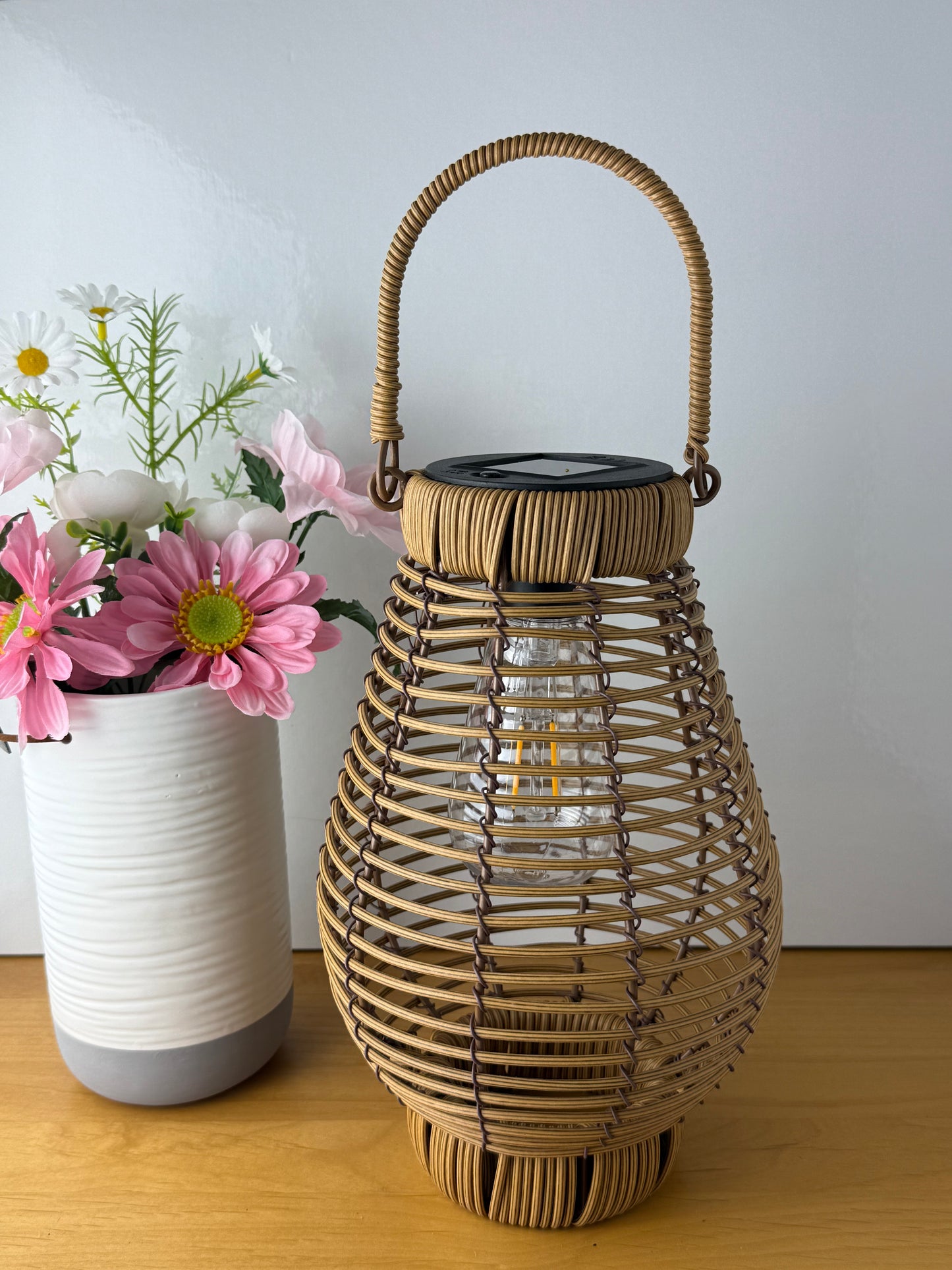 Solar LED Lantern Brown Small