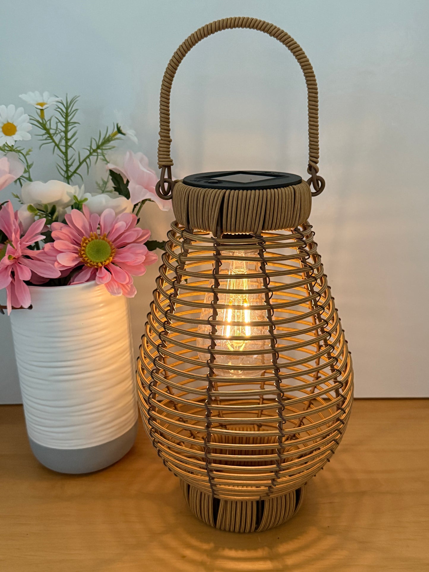 Solar LED Lantern Brown Small