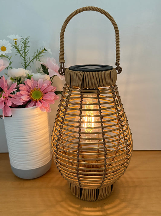 Solar LED Lantern Brown Small