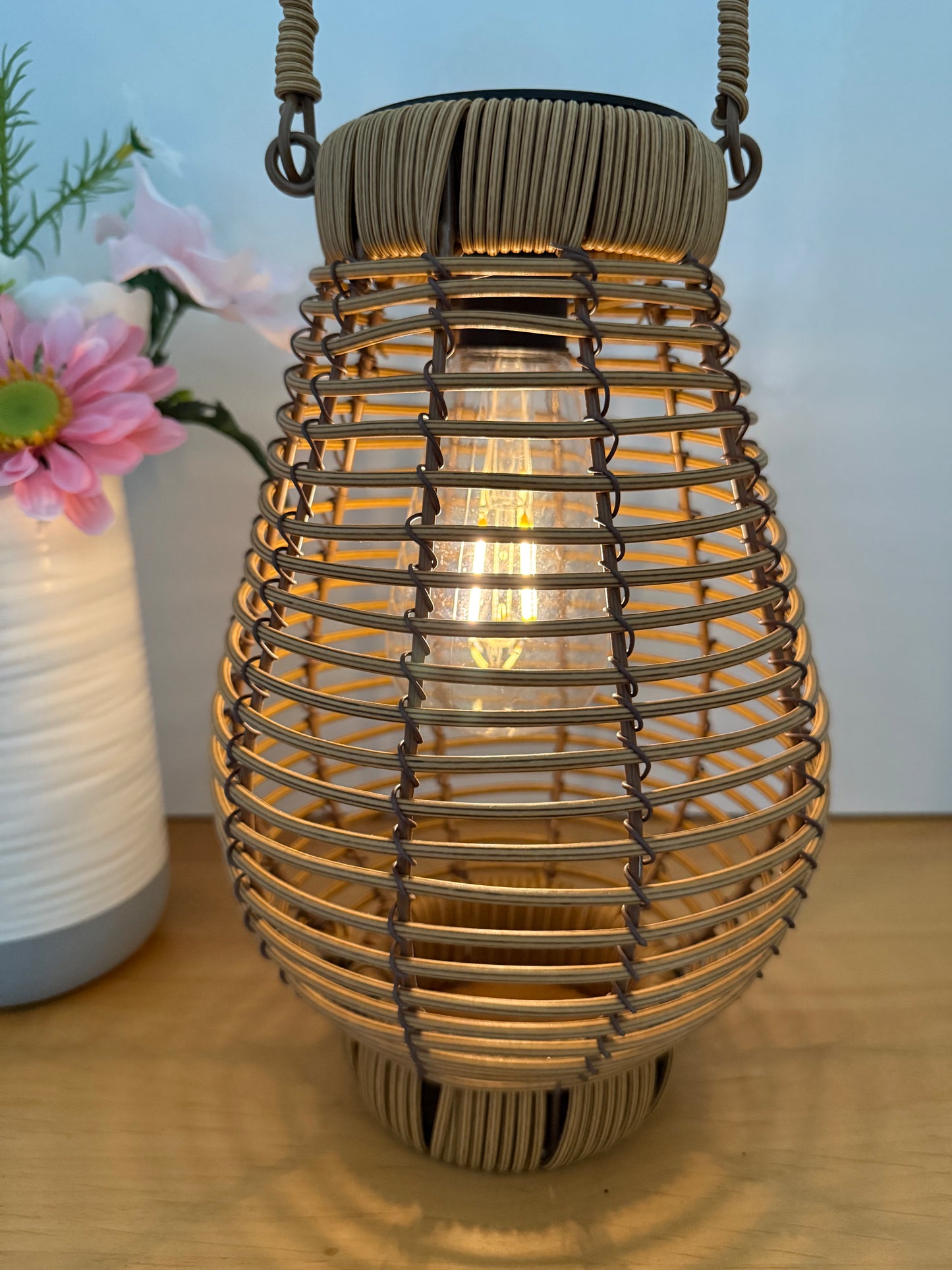 Solar LED Lantern Brown Small