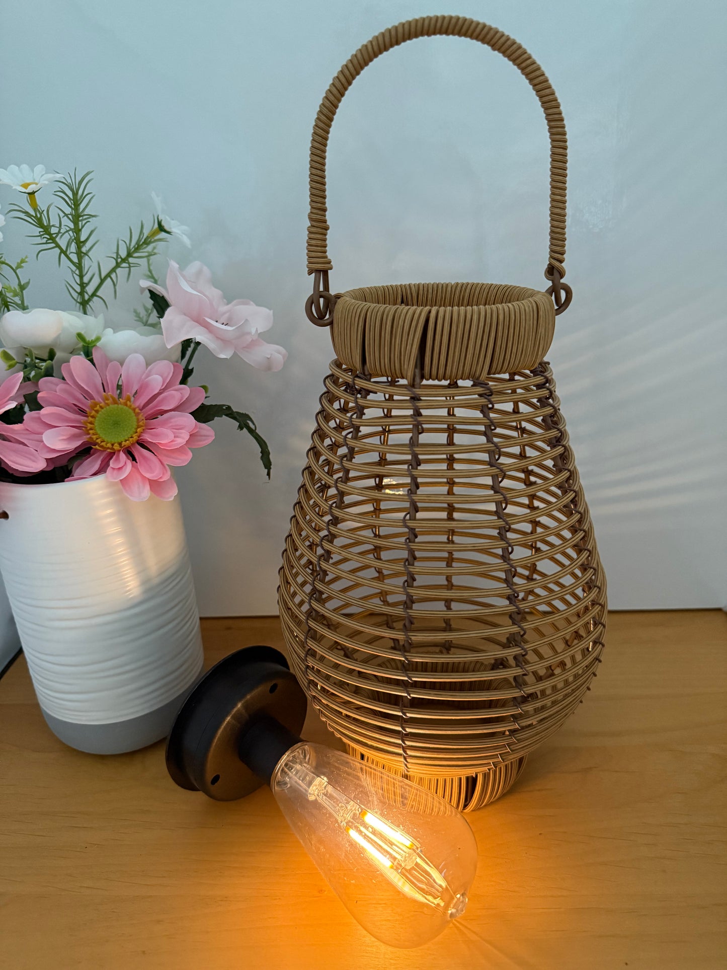 Solar LED Lantern Brown Small