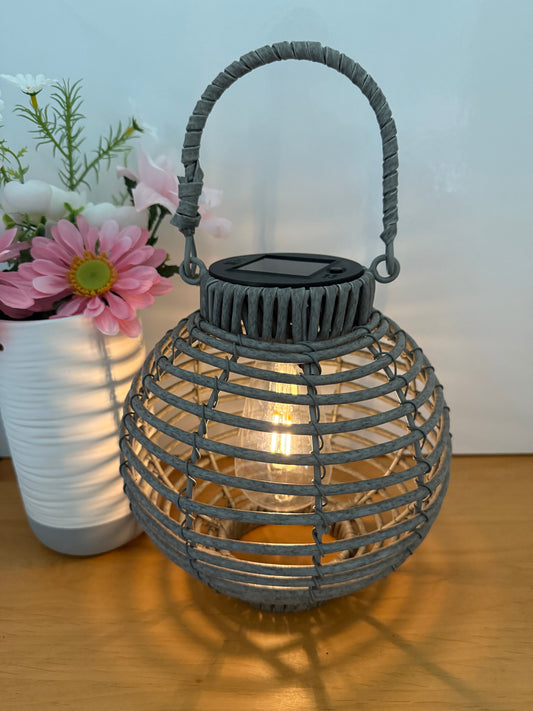 Solar LED Lantern Grey Small
