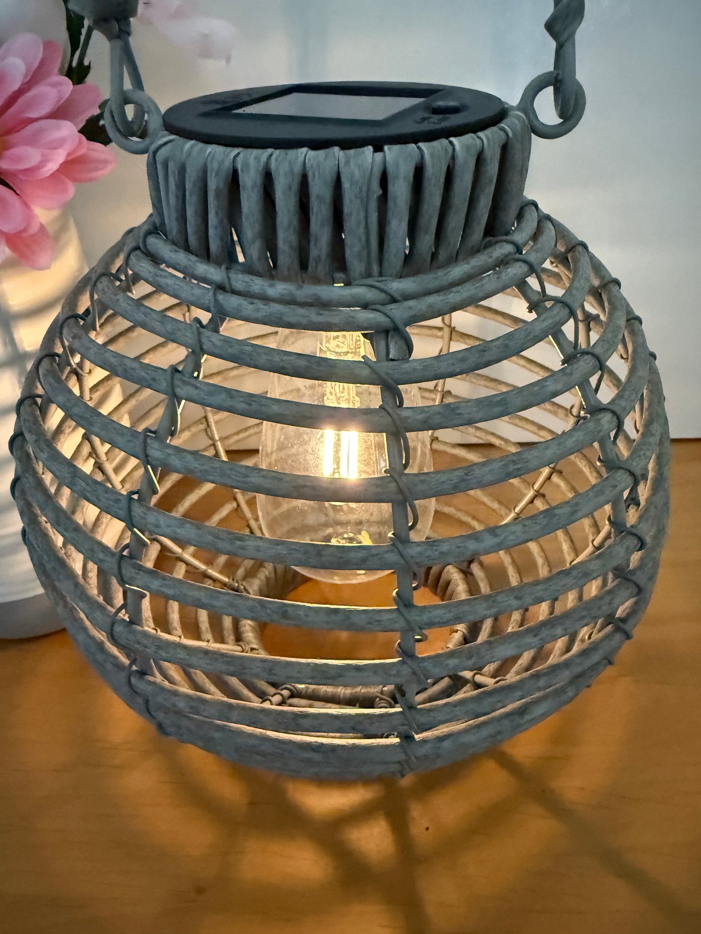 Solar LED Lantern Grey Small