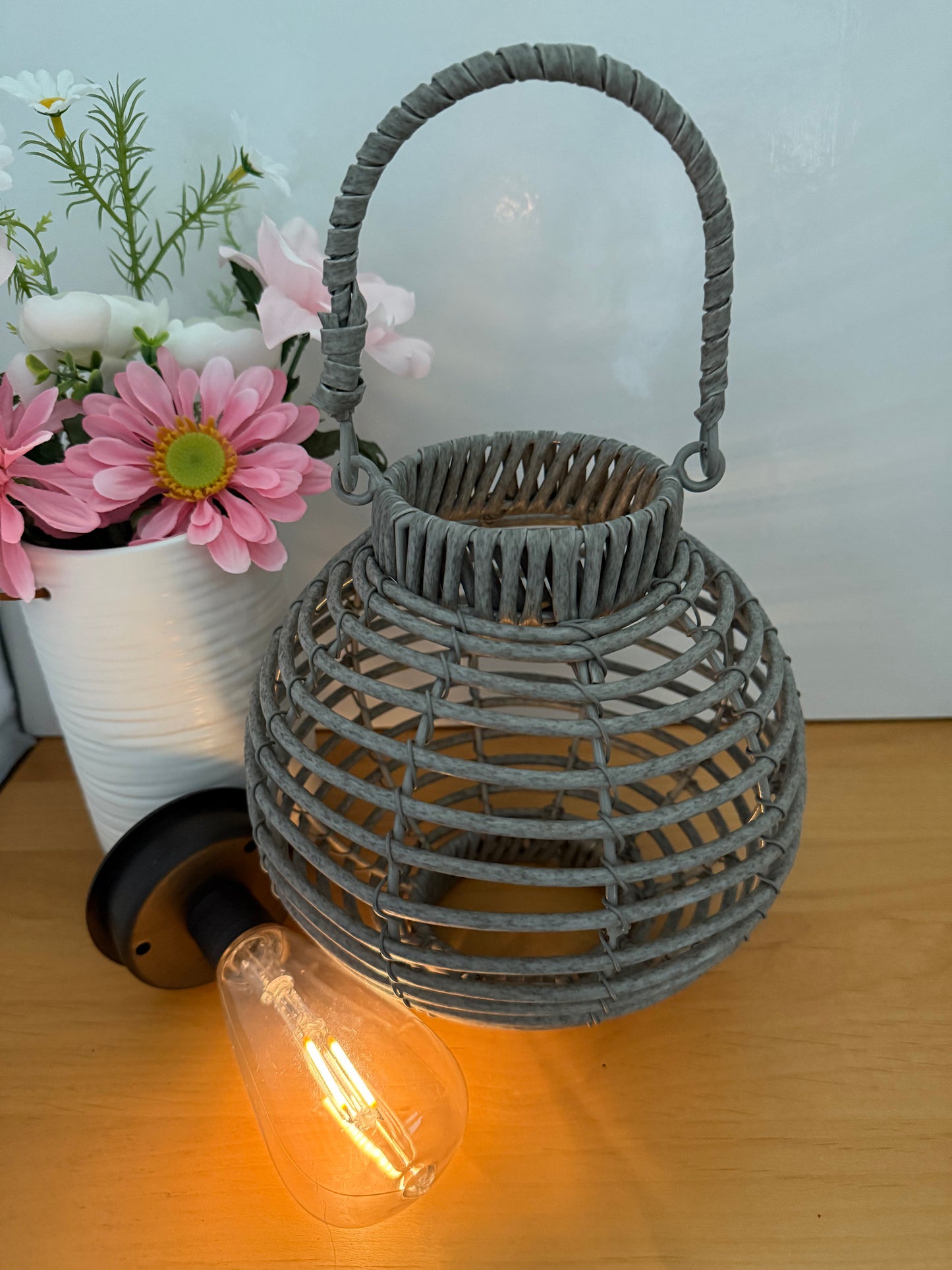 Solar LED Lantern Grey Small