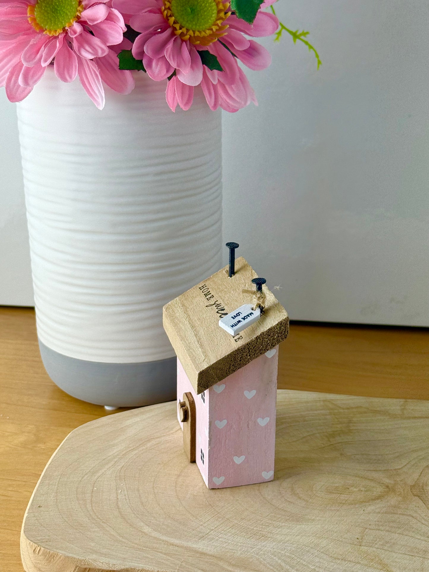 Pink Home Sweet Home Wooden House