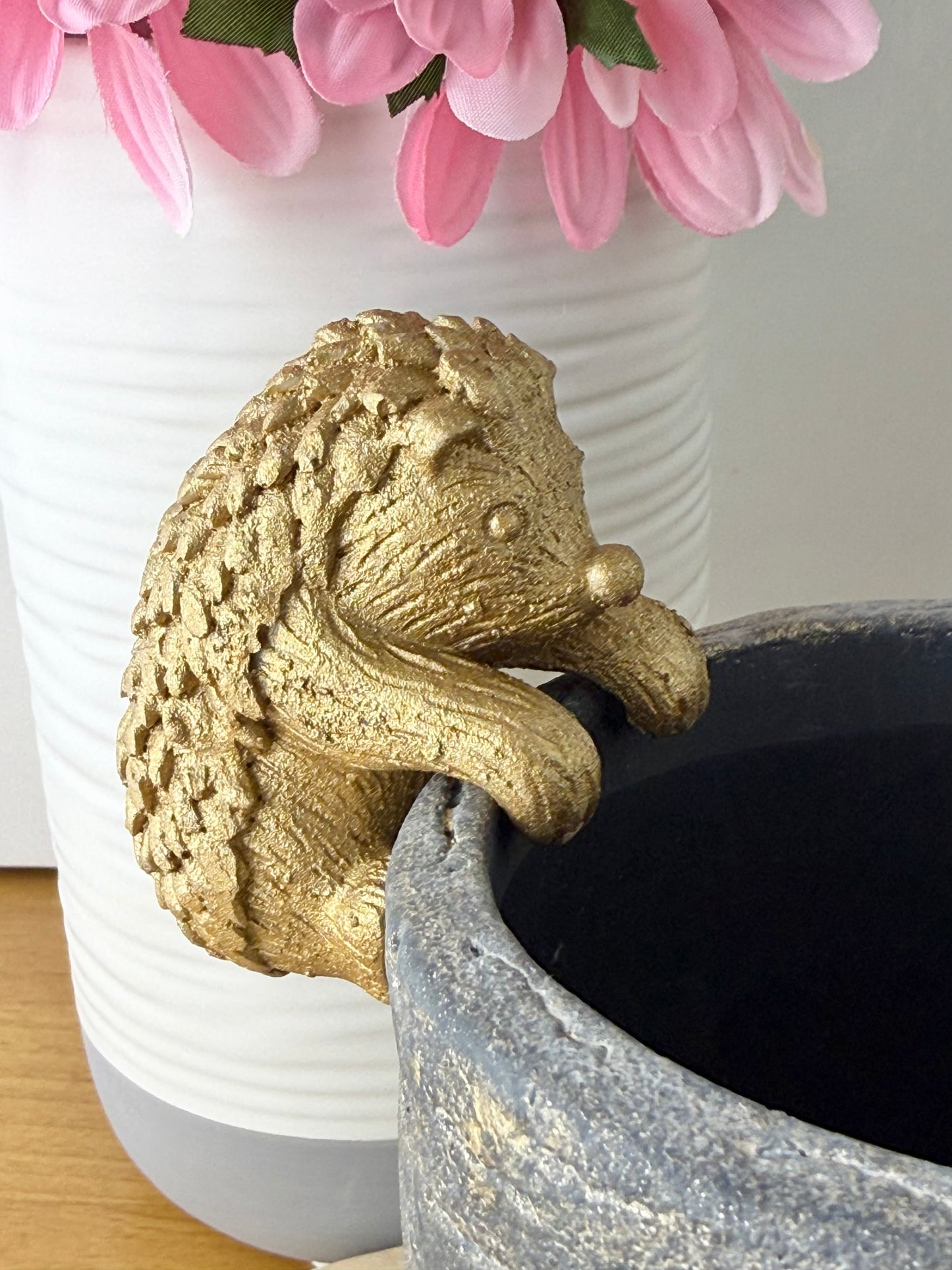Plant Pot with Hedgehog pot hanger
