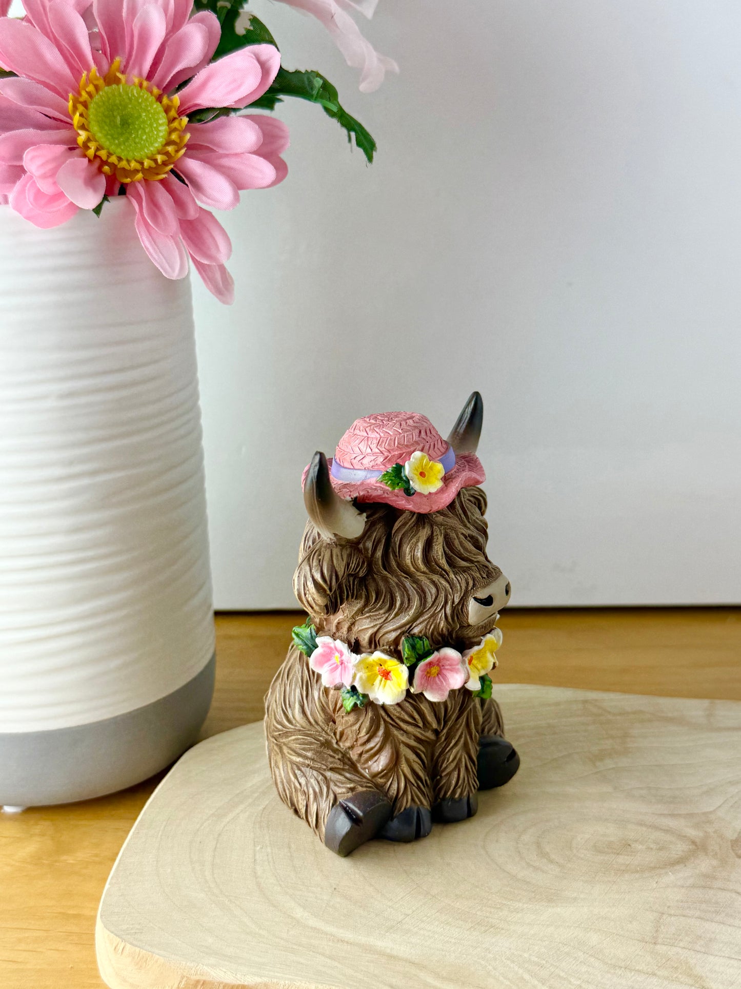 Highland Cows with Flowers