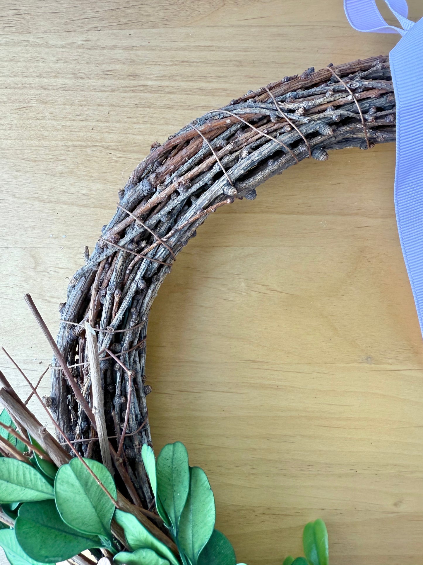 Purple Floral and Greenery Spring Wreath