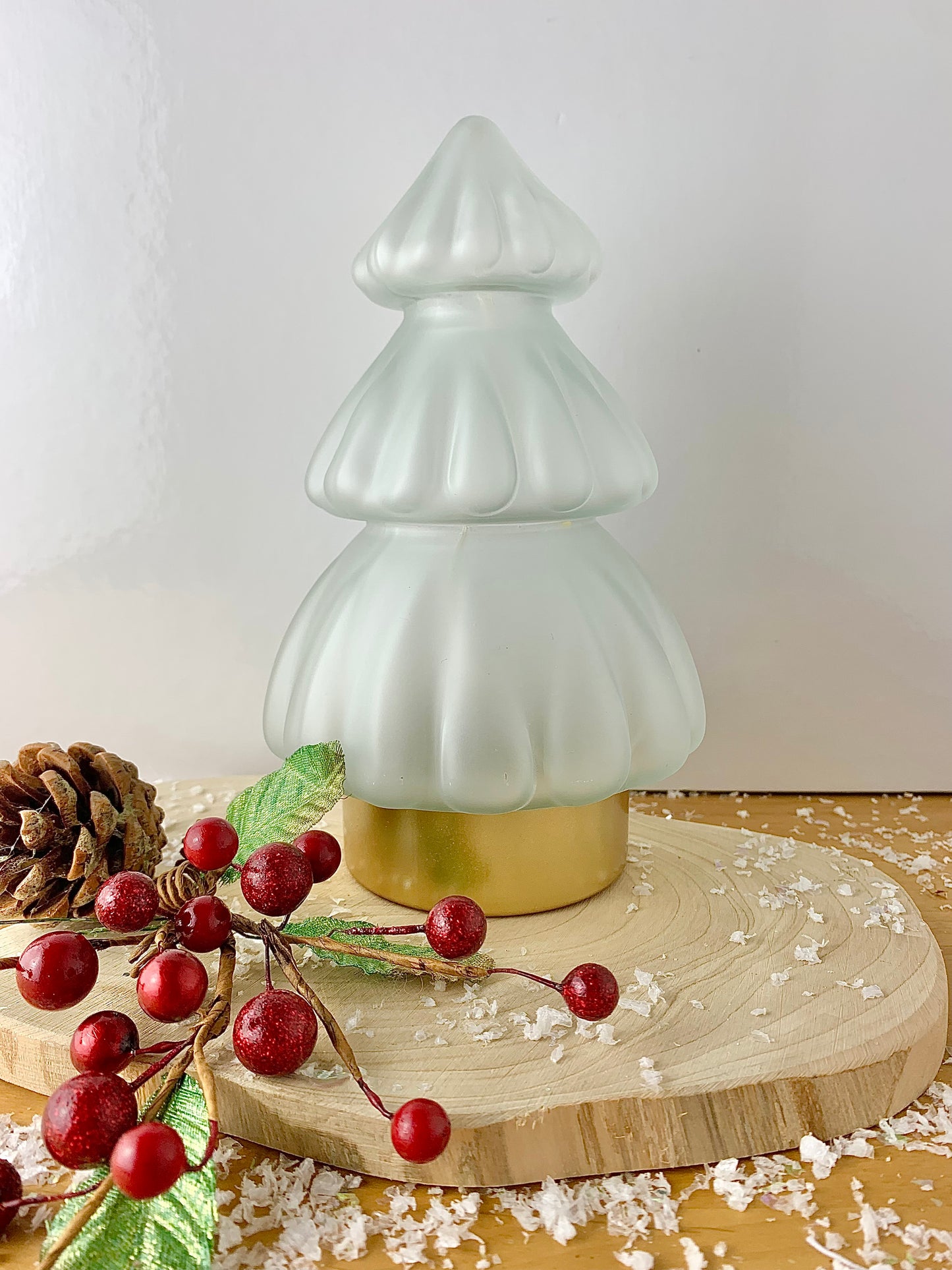 Glass LED White Tree