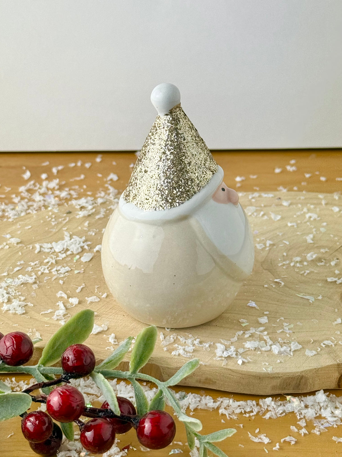 Gold Glitter Santa Gonk