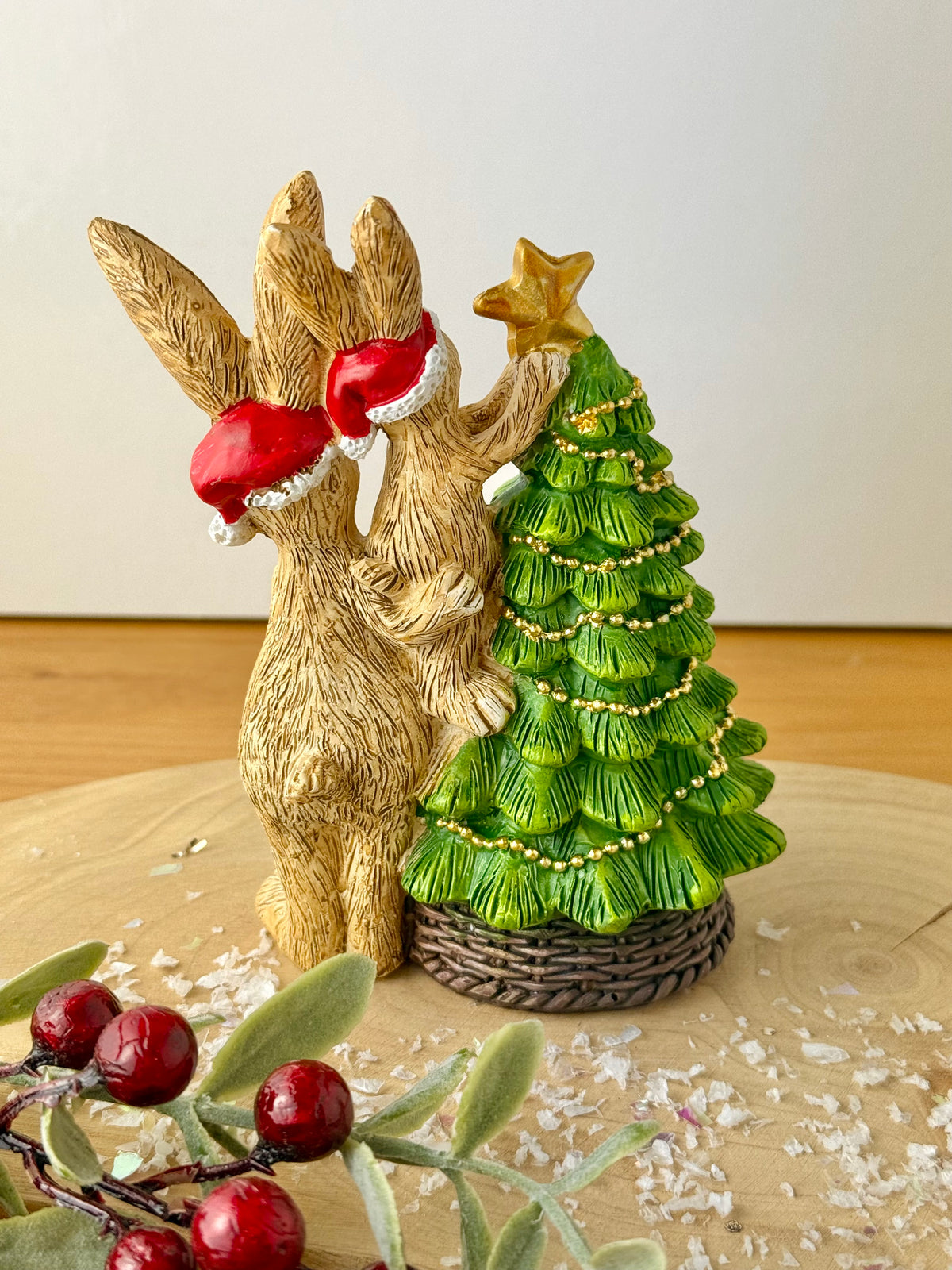Jasper Rabbit & Bonnie decorating the Christmas Tree