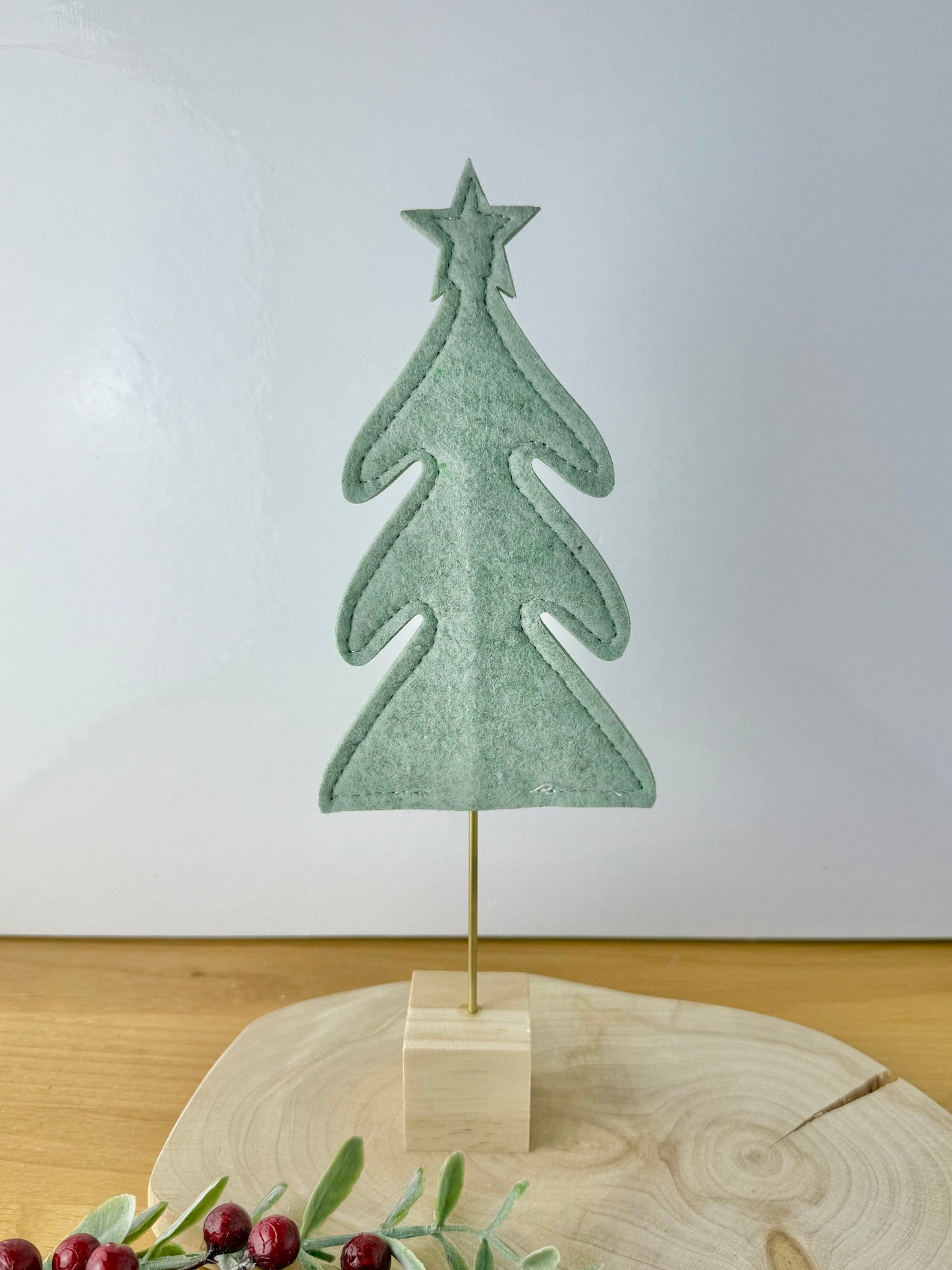 Felt Christmas Trees - Light Green Pair