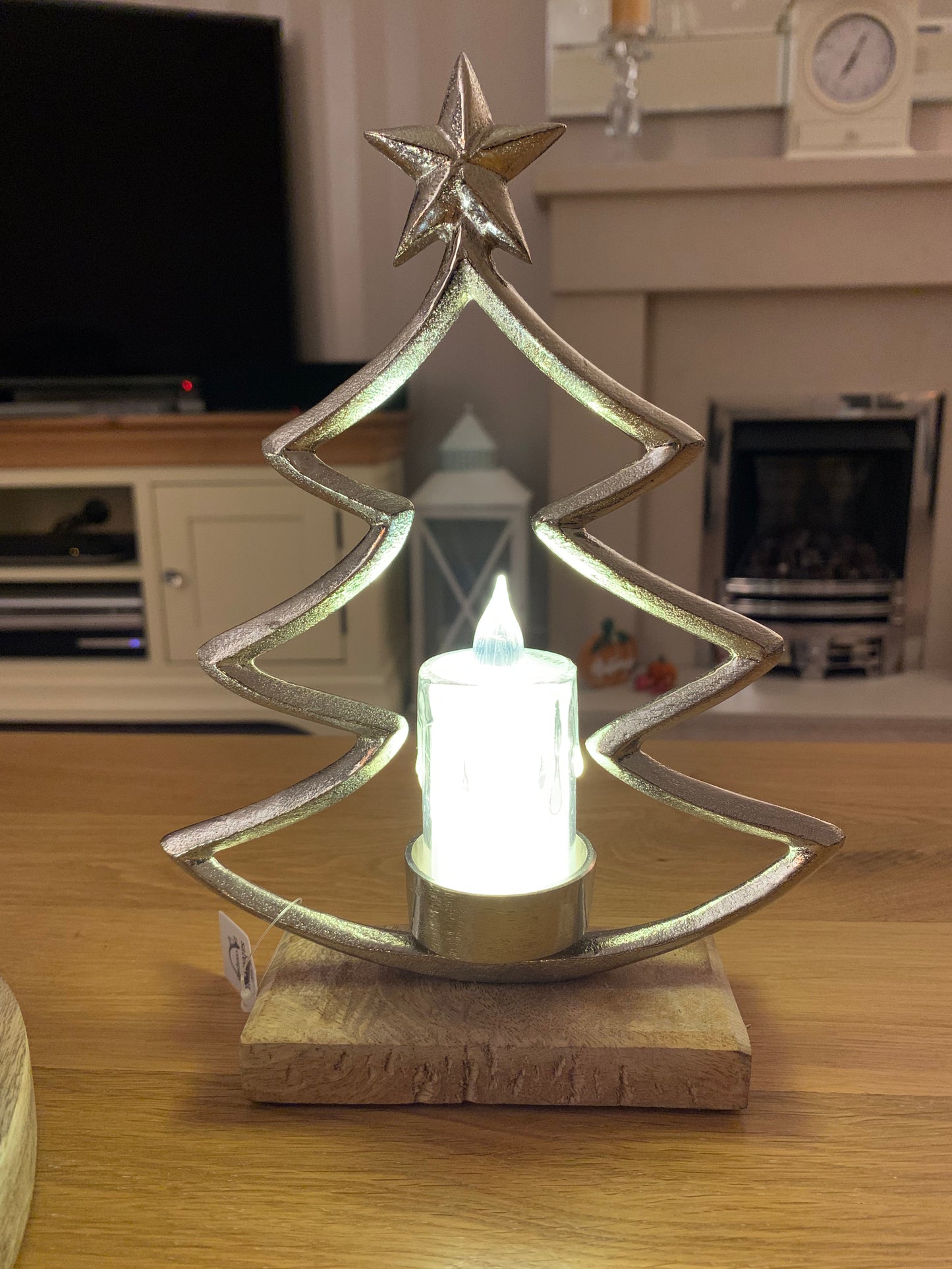 Silver Tree Tealight Holder