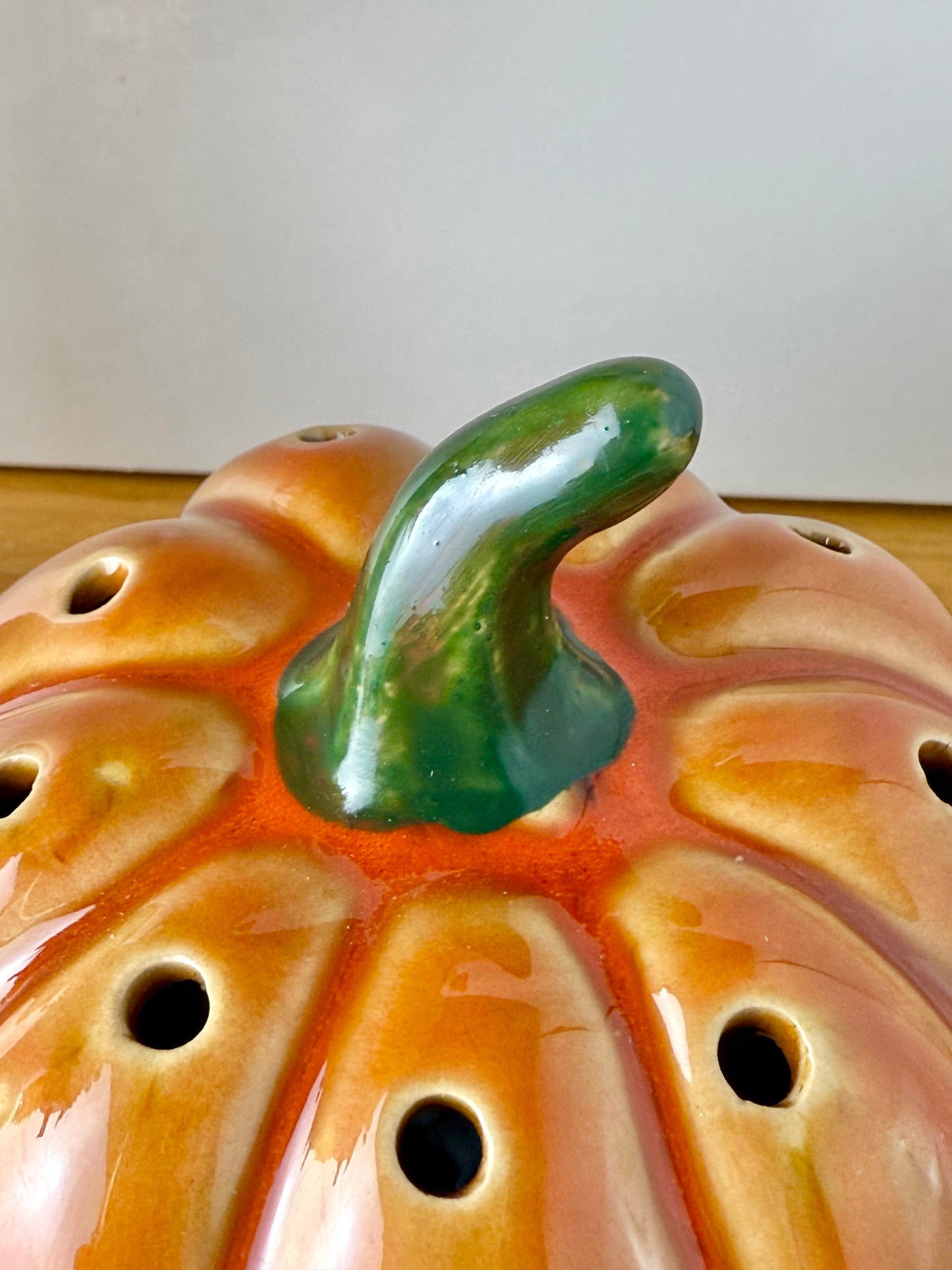 Light up Orange ceramic pumpkin
