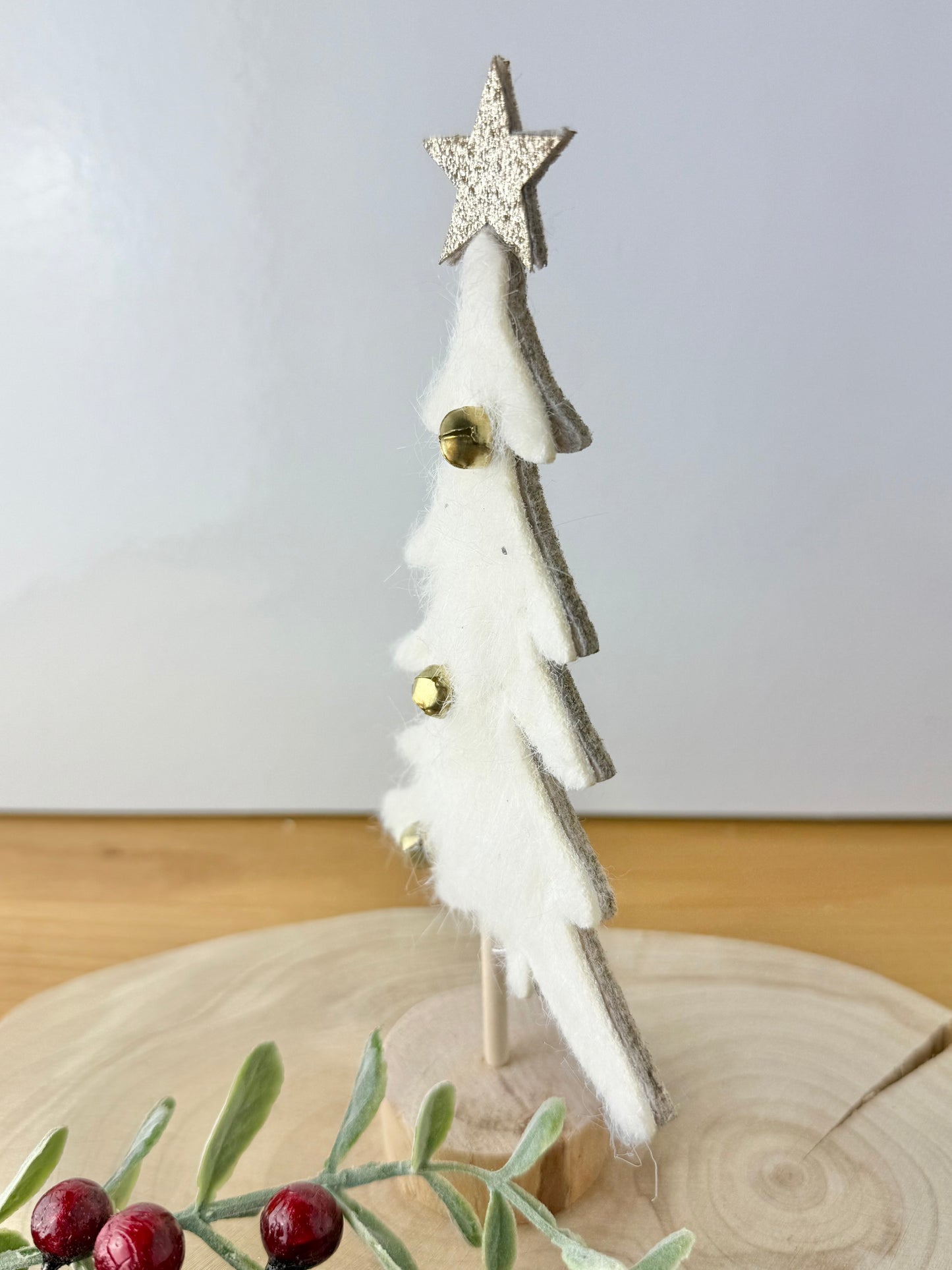 Felt Christmas Tree - Cream & Gold