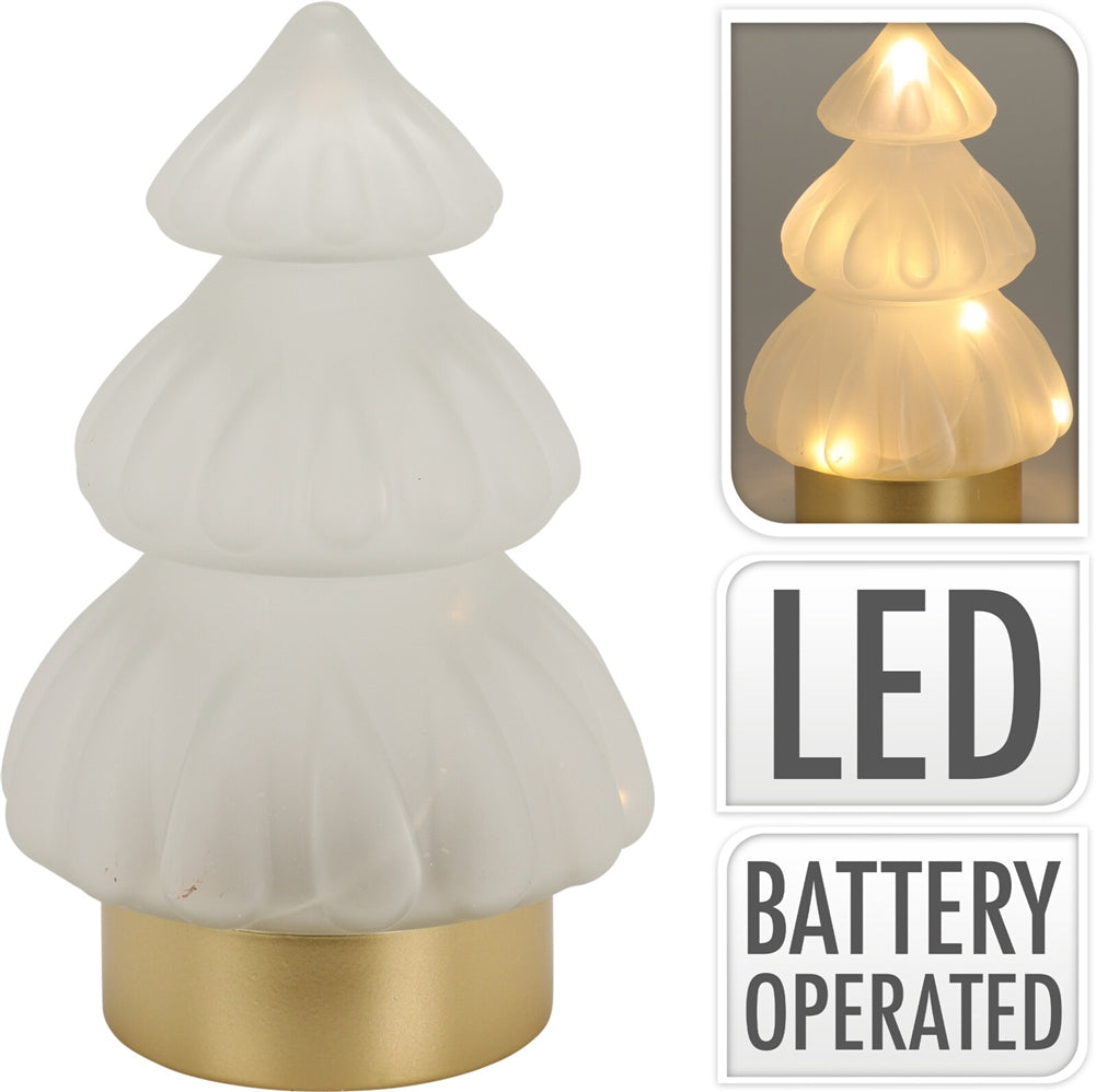 Glass LED White Tree