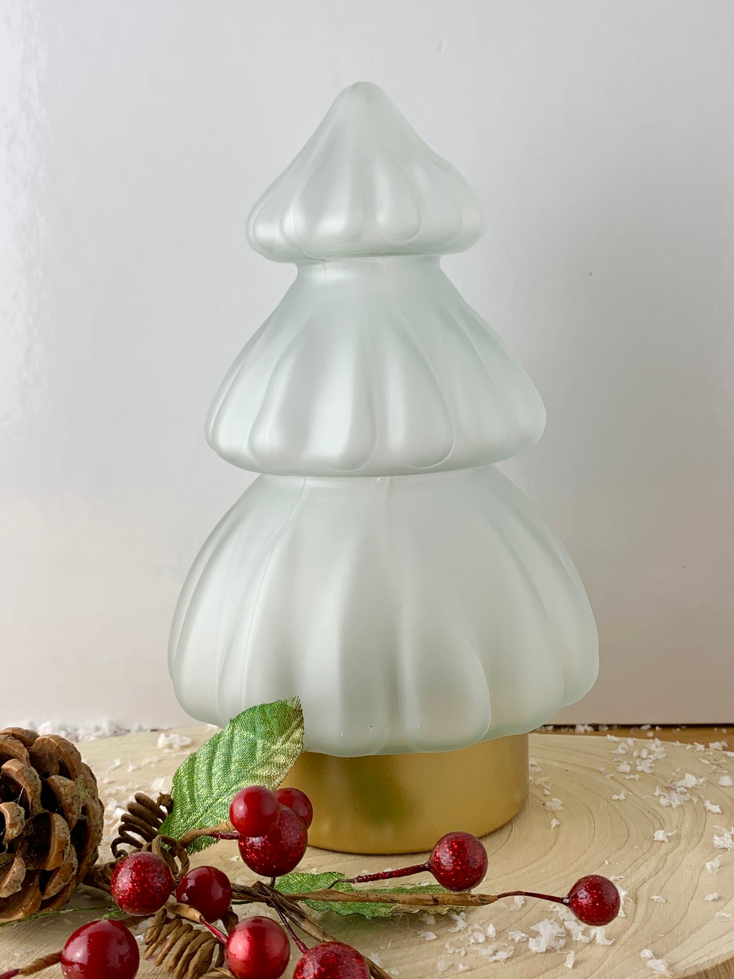 Glass LED White Tree