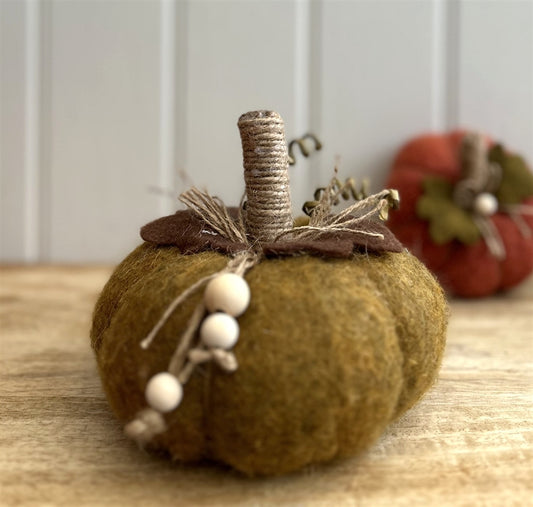 Fabric Large Green Pumpkin