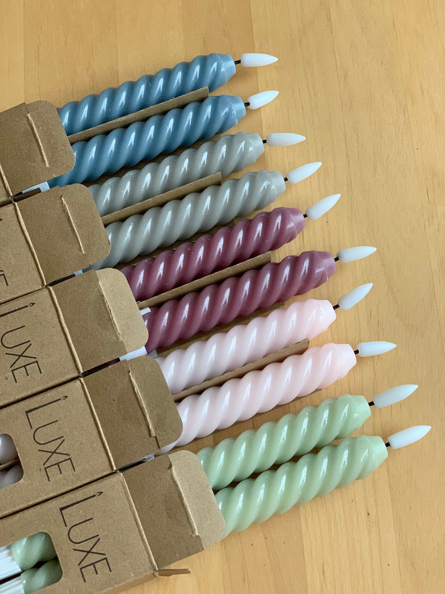 Luxe LED Twist Candle (pairs) - 5 colours