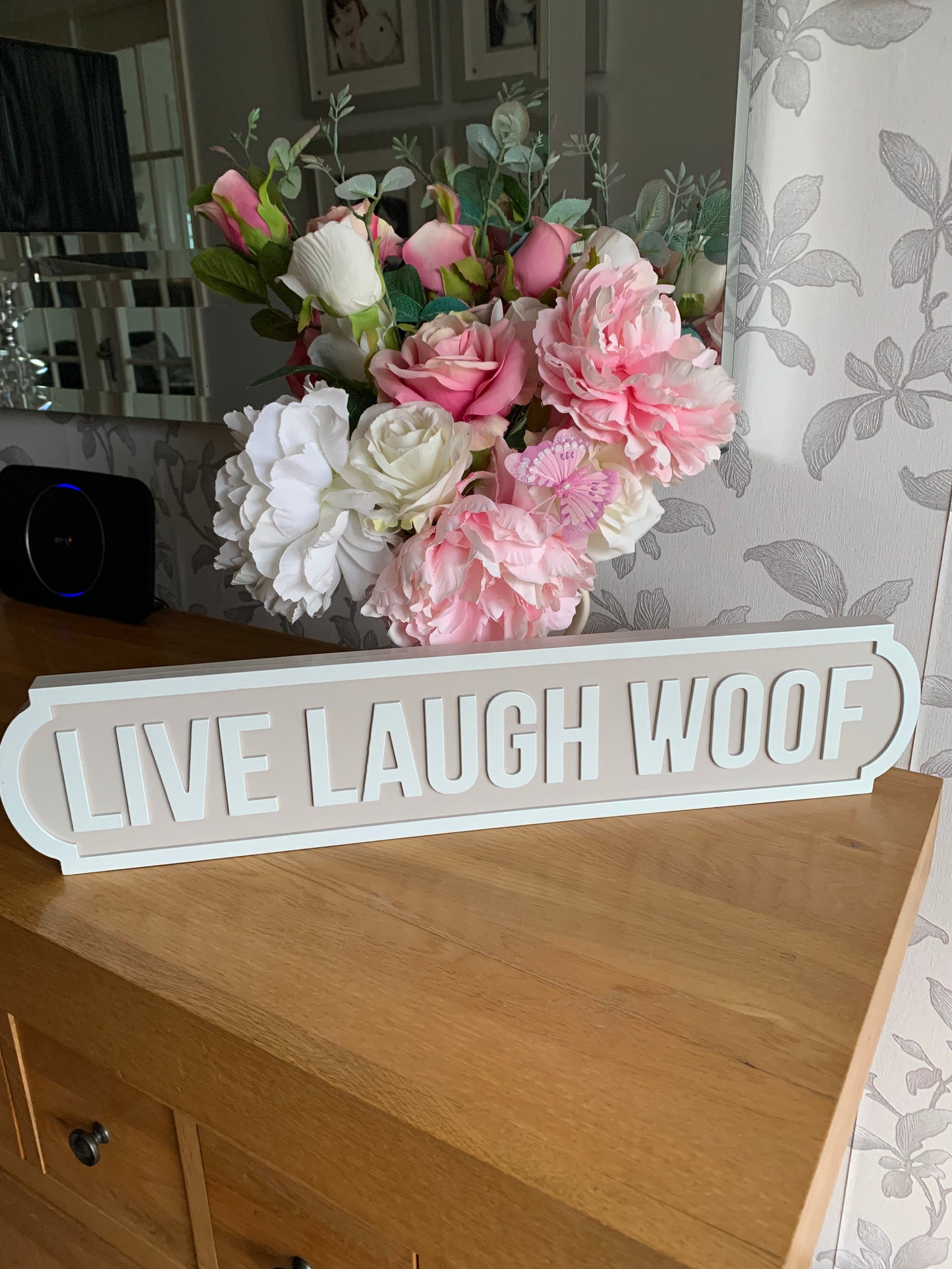 Live Laugh Woof Street Sign - dog lovers