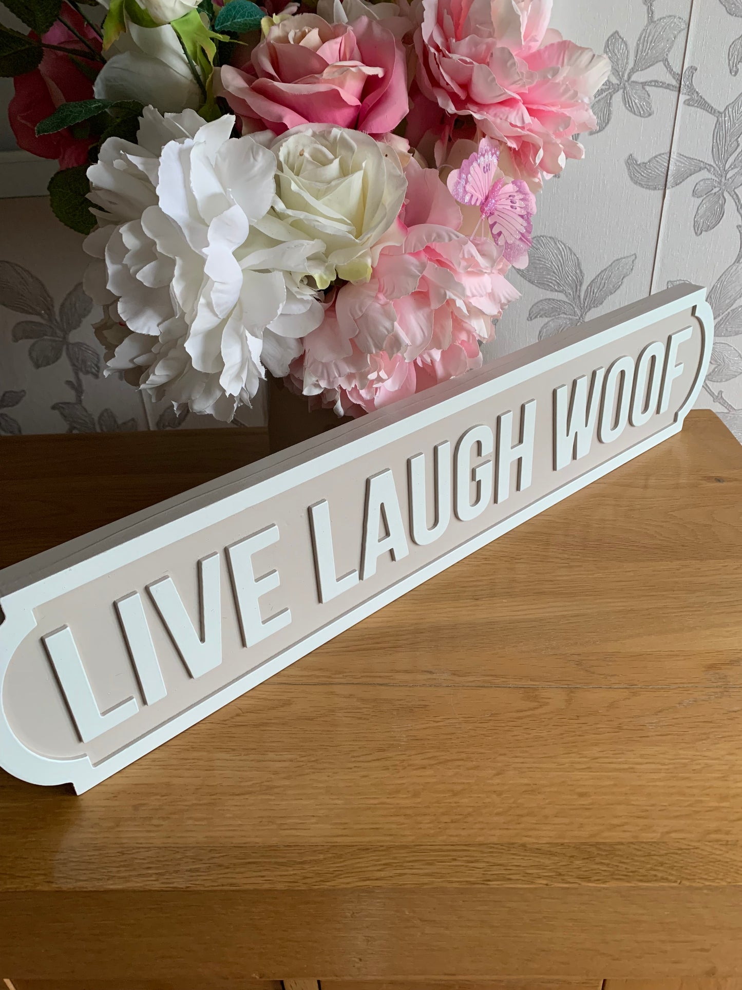 Live Laugh Woof Street Sign - dog lovers