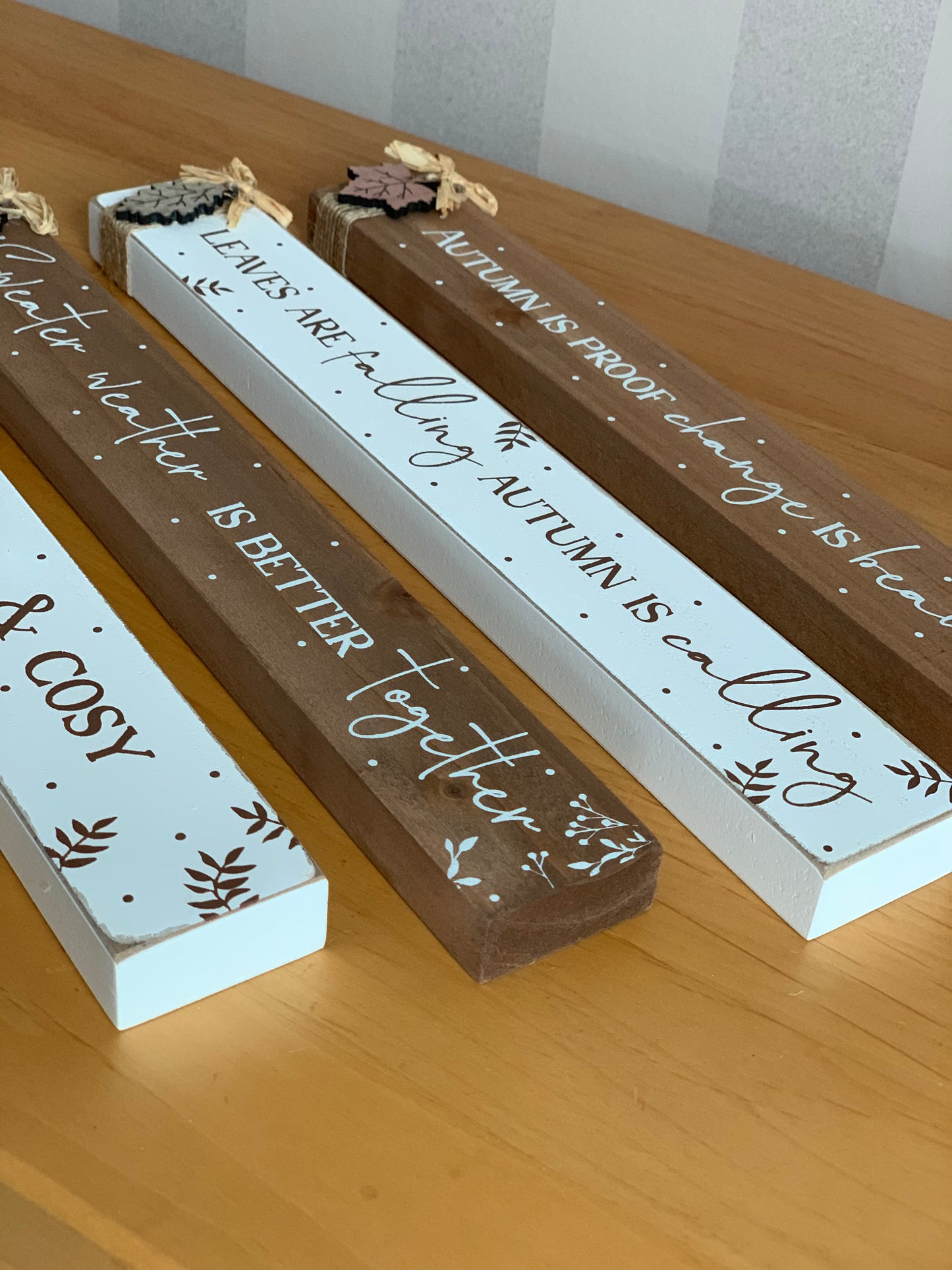 Autumn Leaf Long Wooden Blocks
