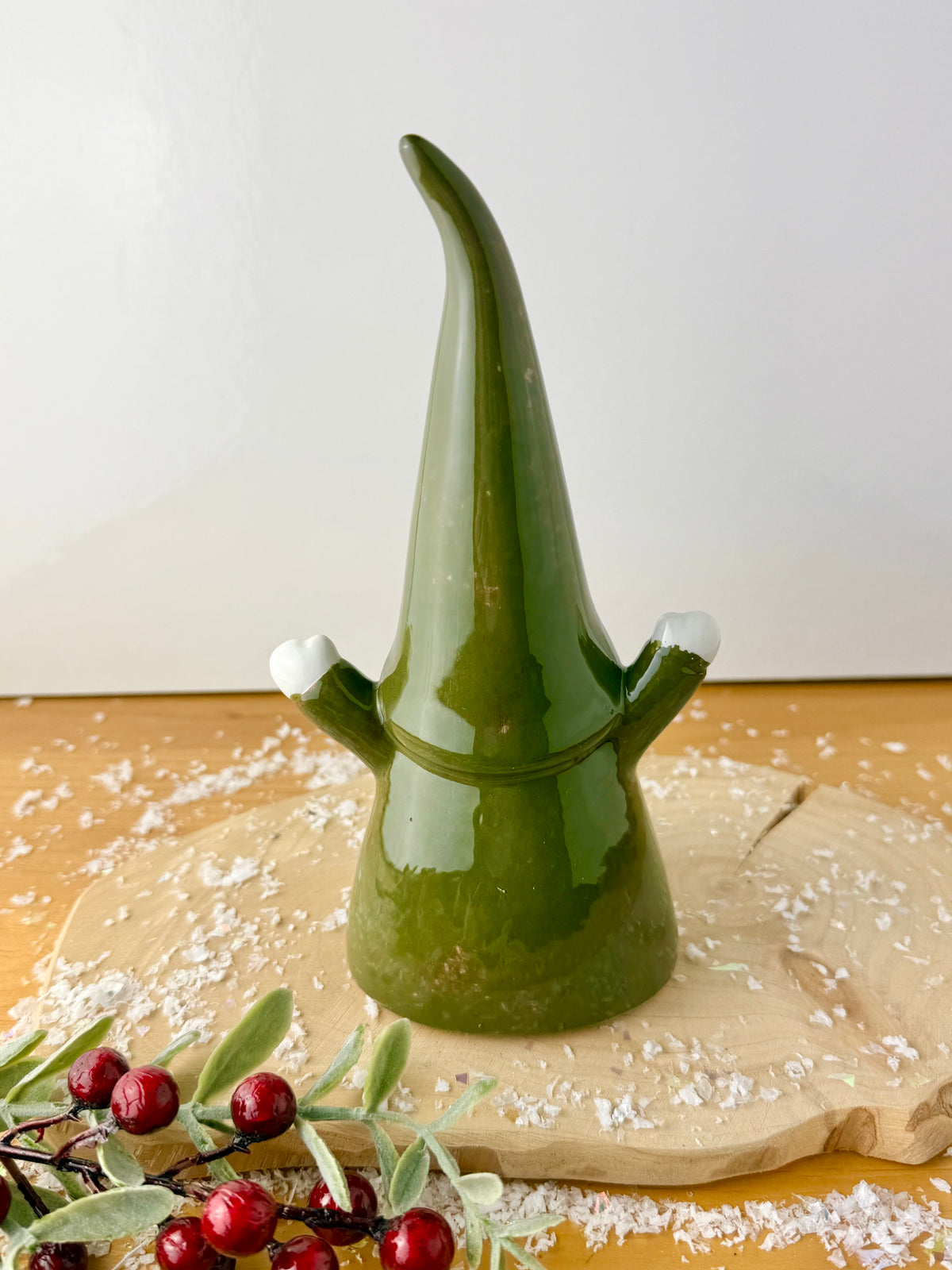Dark Green Ceramic Santa