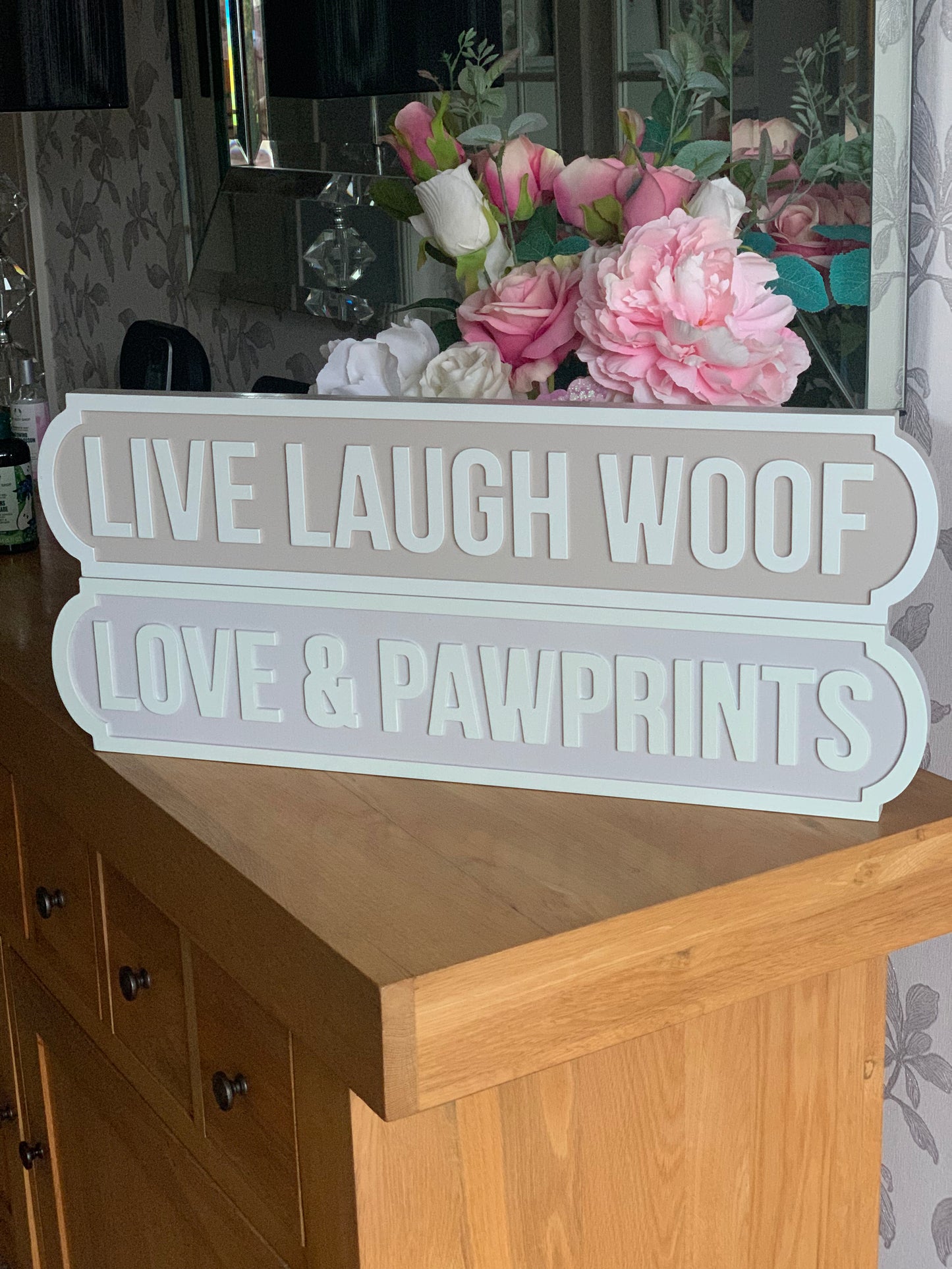 Live Laugh Woof Street Sign - dog lovers