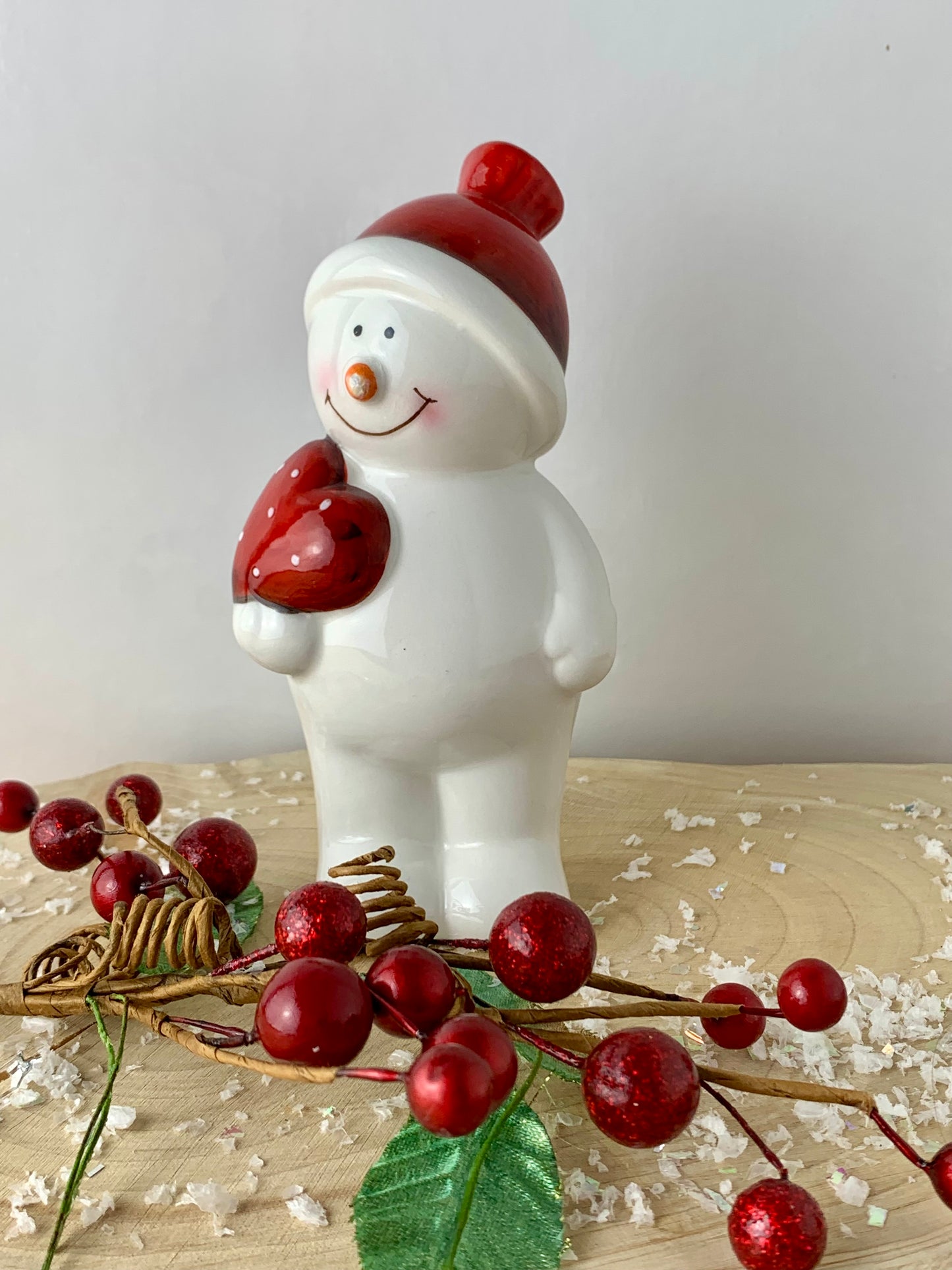 Christmas Snowman with Red Heart