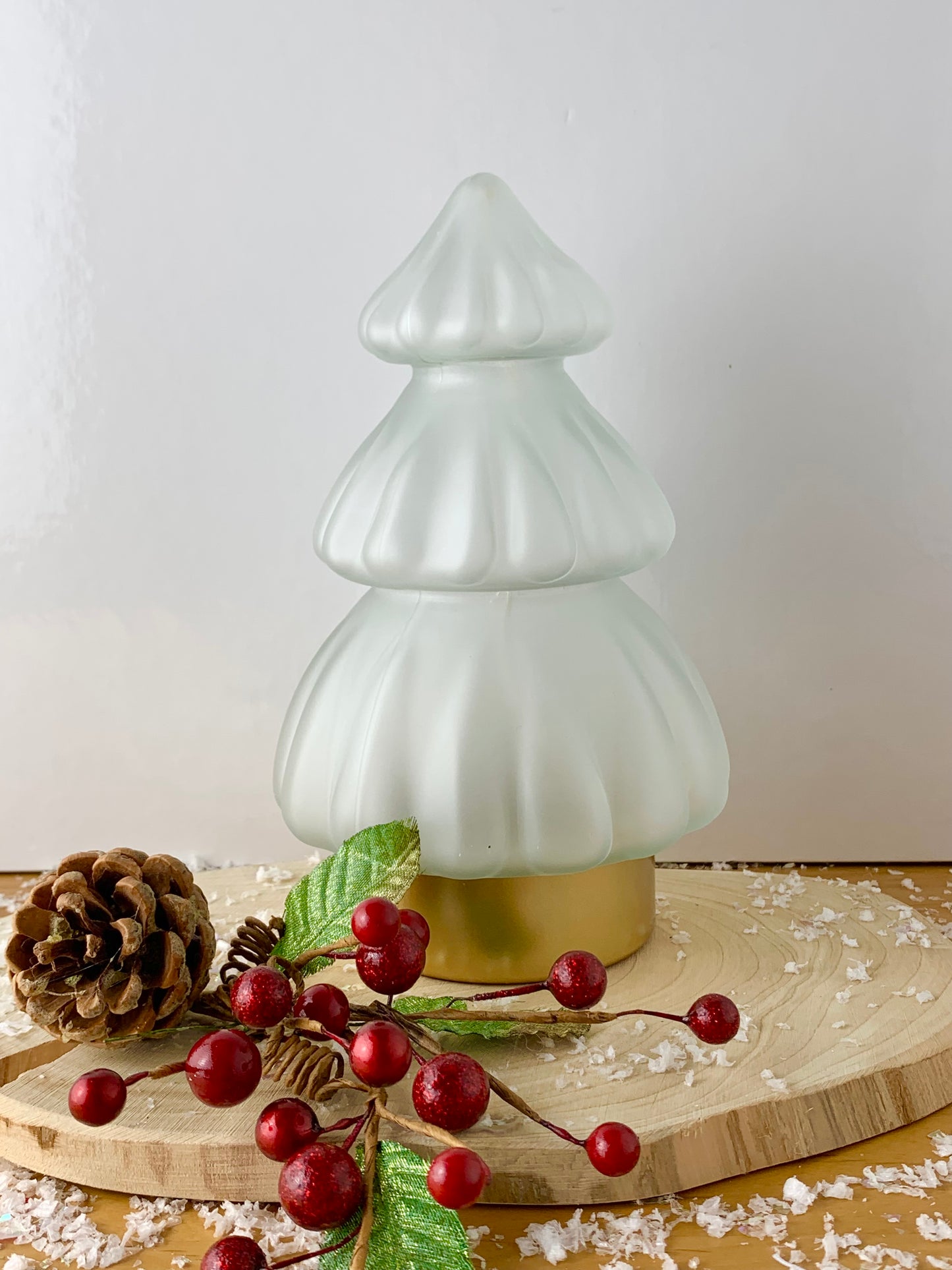 Glass LED White Tree