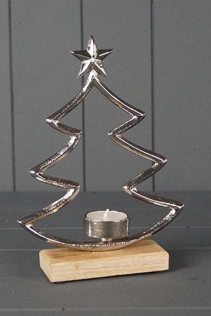 Silver Tree Tealight Holder