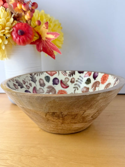 Wooden Autumnal Serving Bowls