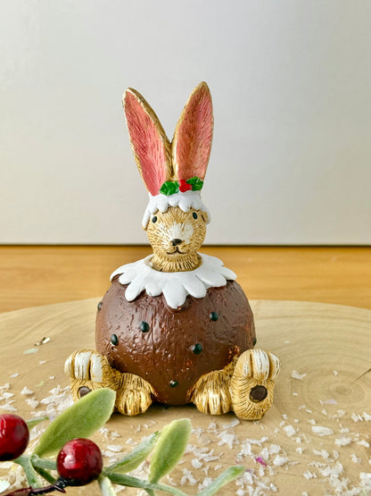 Jasper Rabbit wearing Christmas Pudding Costume