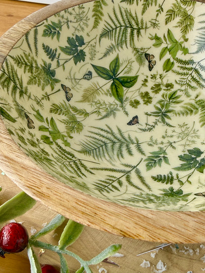 Wooden Fern Print Serving Bowl