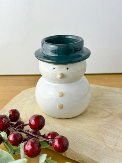 Snowman ceramic T-light holder