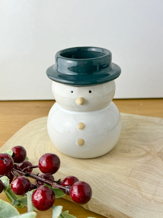 Snowman ceramic T-light holder