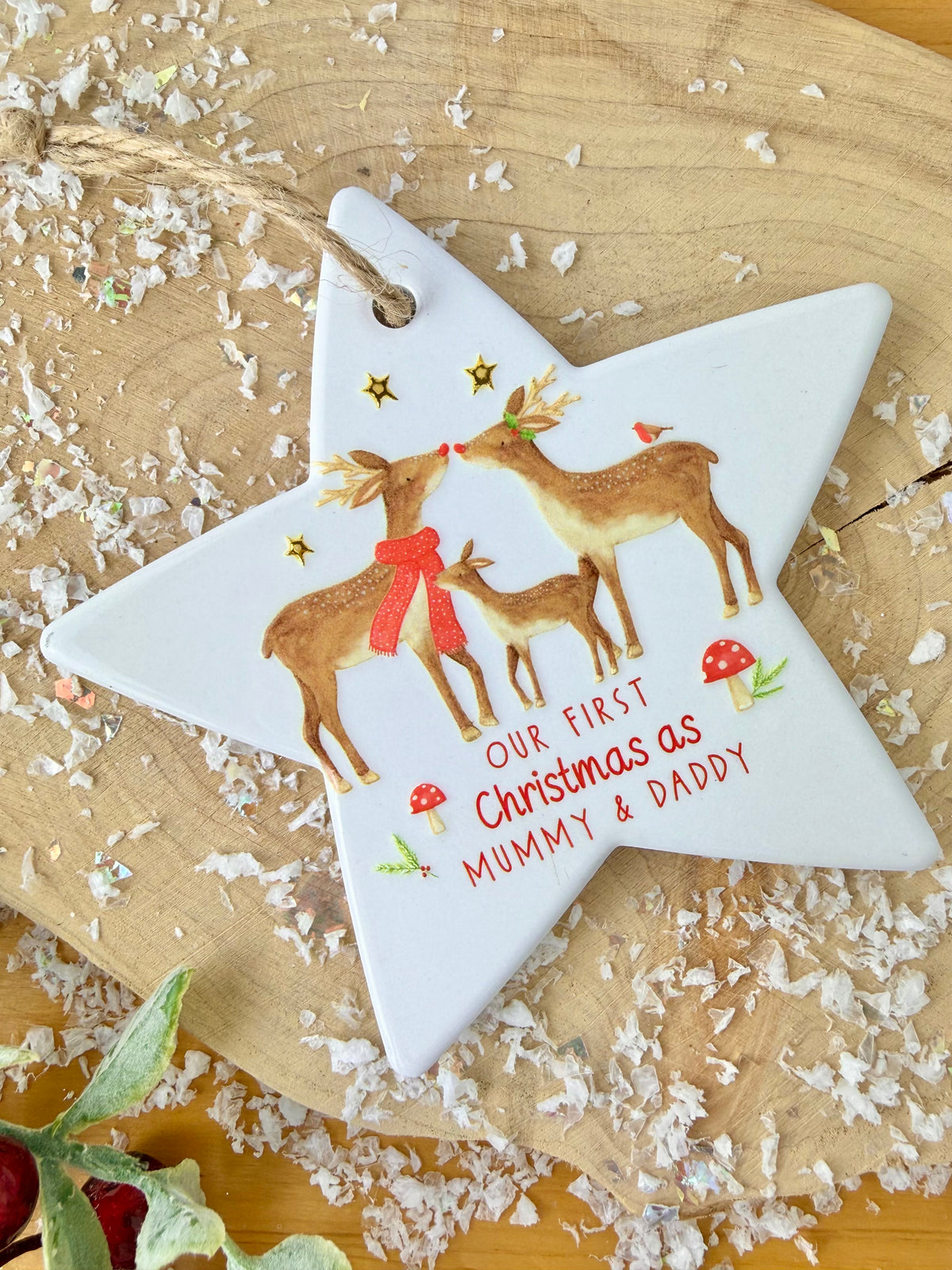 Winter Wonderland First Christmas as Mummy & Daddy hanging tree decoration