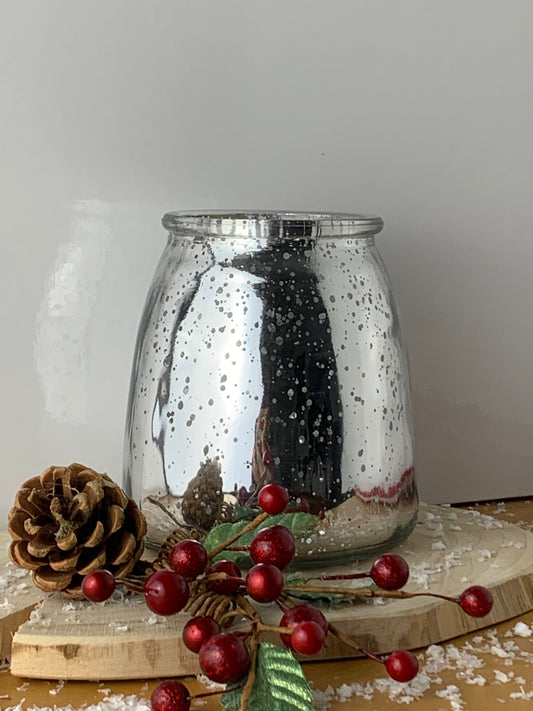 Silver glass Tealight Holder