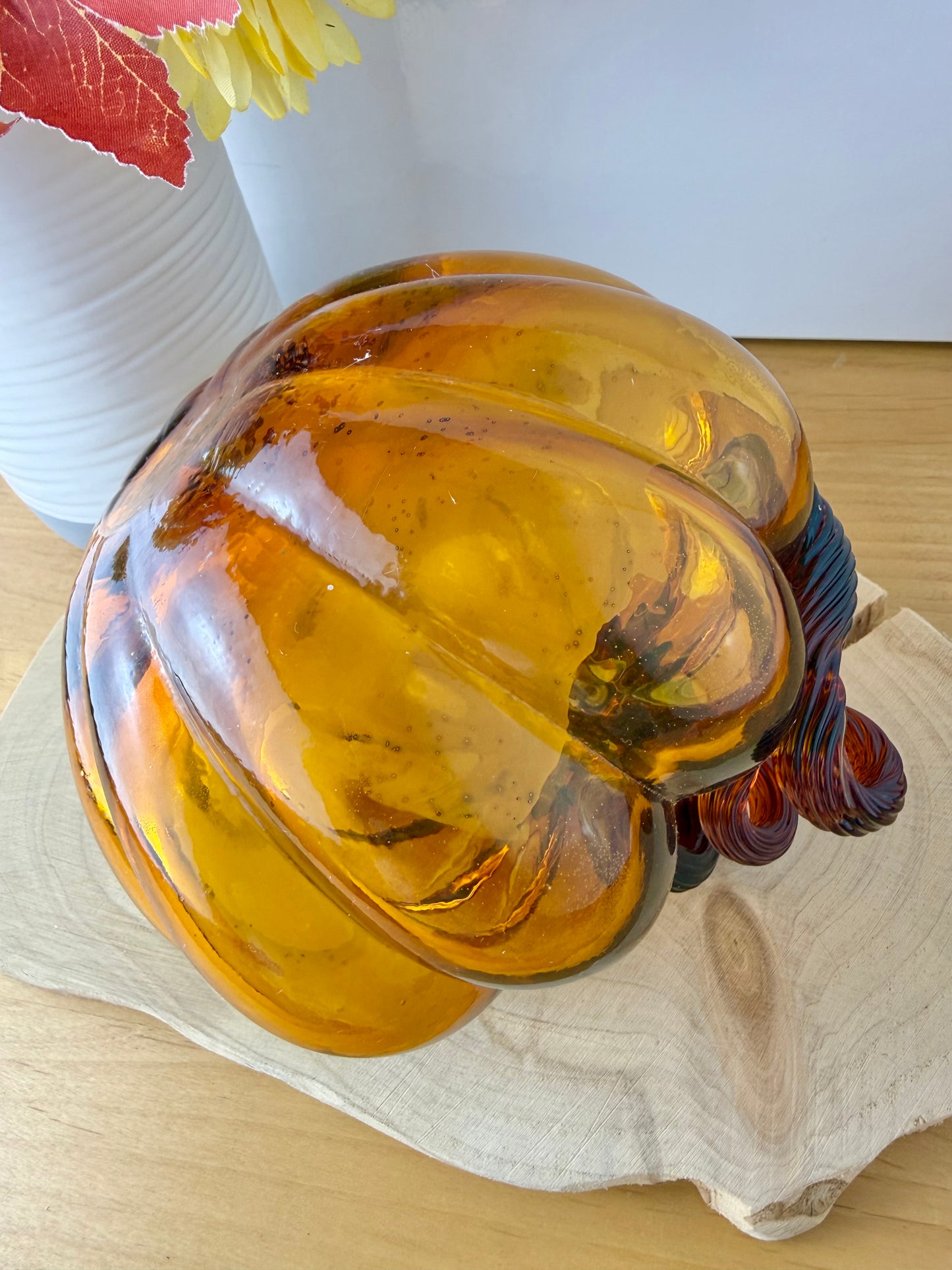 Glass Amber Pumpkin - large