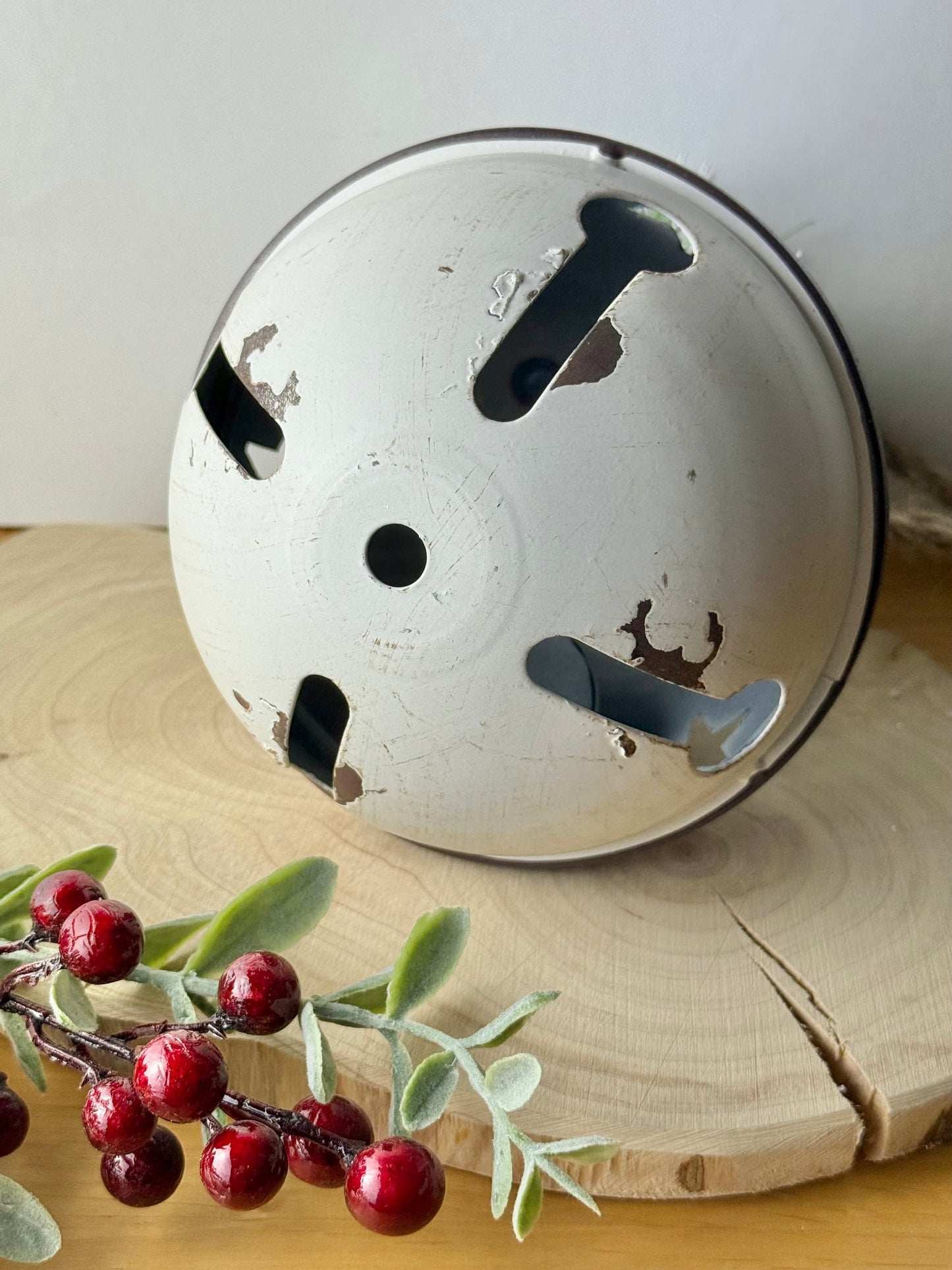 Rustic Metal White Christmas Bell